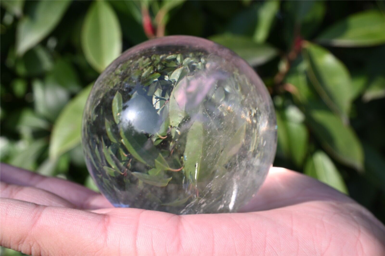 0.66LB TOPNatural clear quartz ball carved crystal sphere decoration healing