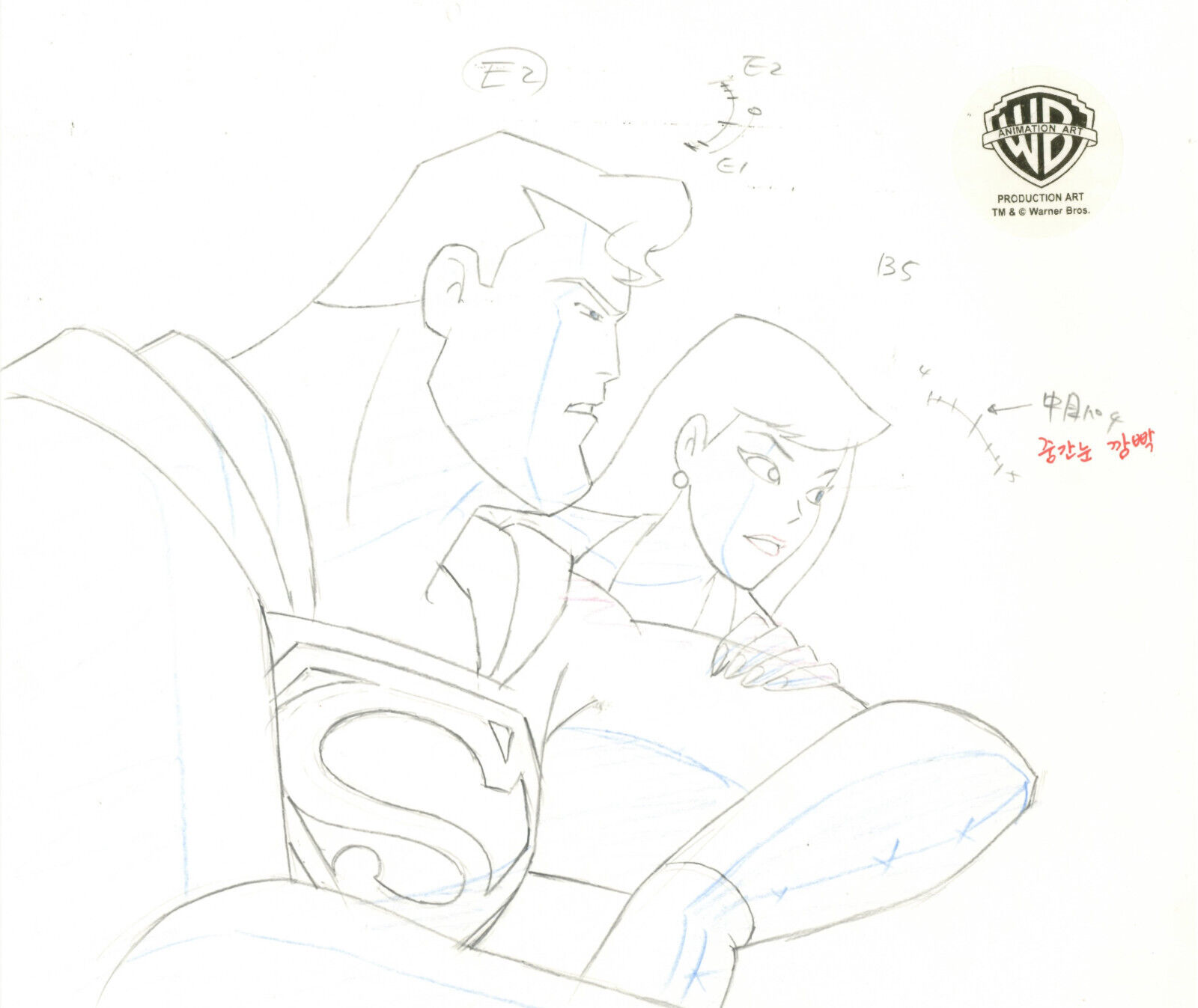 Superman Animated Series-Original Drawing-Superman/Lois Lane-Way of the Flesh