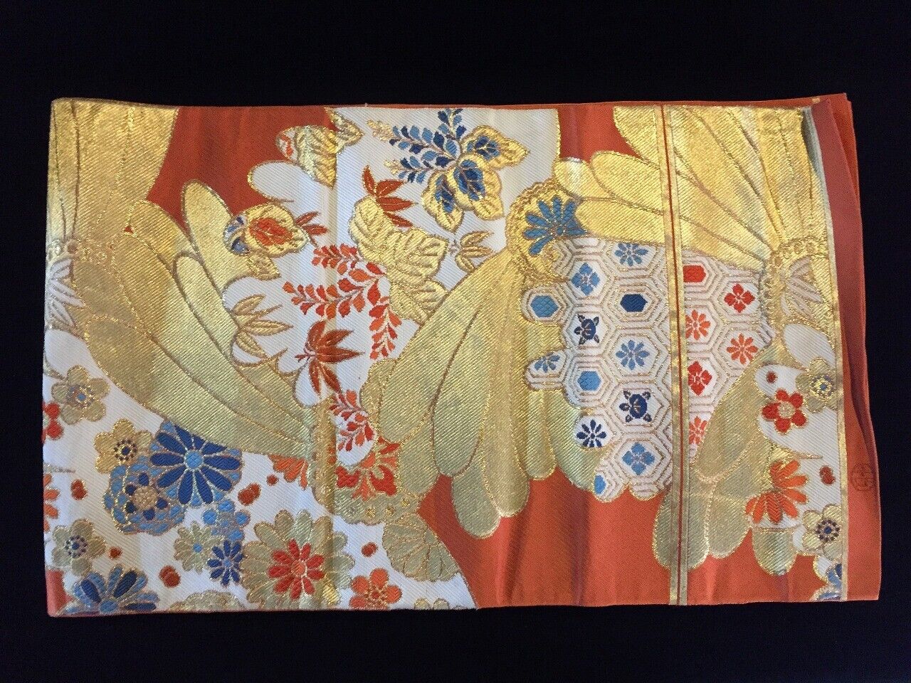 U1916 Japanese Vintage Kimono FUKURO OBI Belt Band Woman Fabric Silk