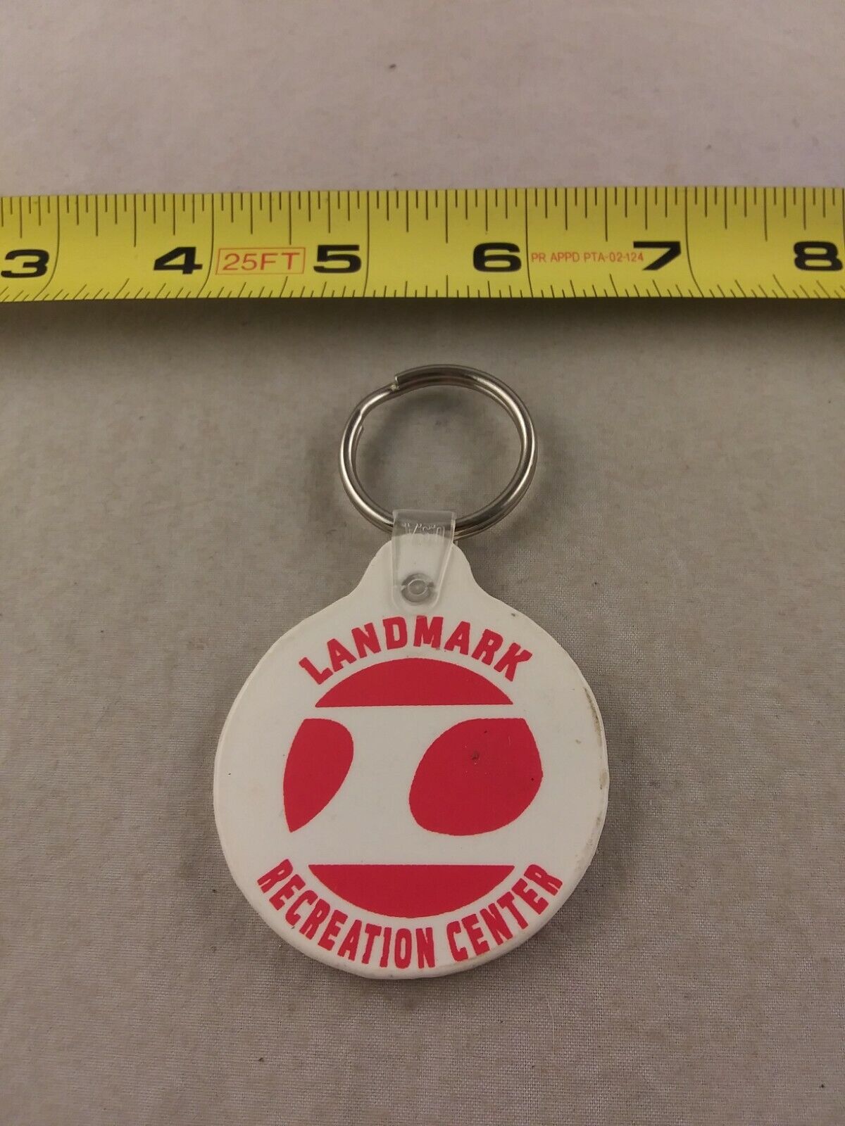Vintage Landmark Recreation Center Keychain Key Ring Chain Fob Hangtag *EE27