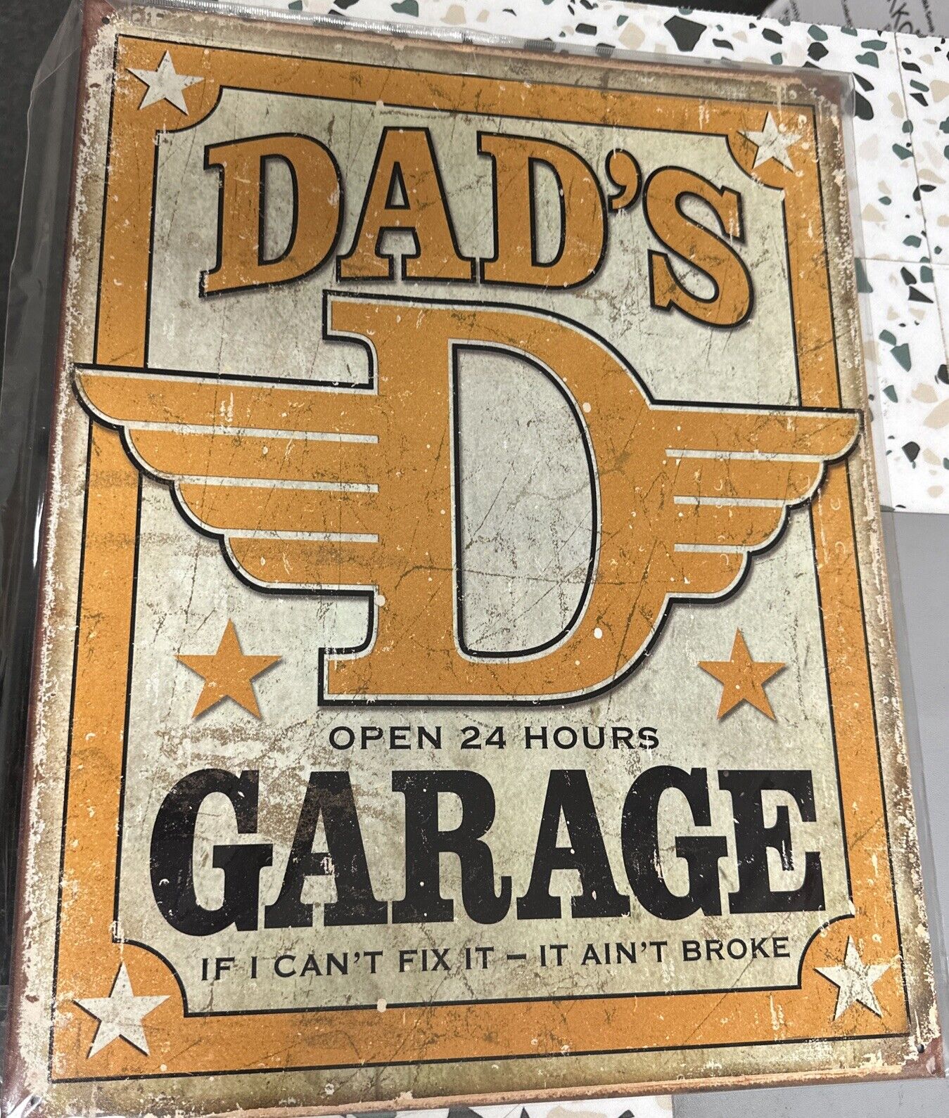 Desperate Enterprises Dad\'s Garage Tin Sign - Nostalgic Vintage Metal Wall Decor