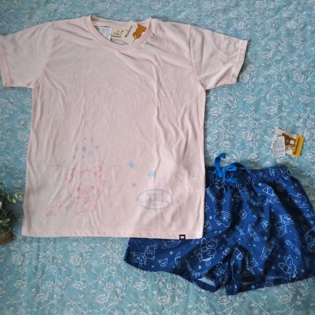 SAN-X Rilakkuma Room wear Pink Blue size L Short Sleeve Short Pants SAN-X SAN-X
