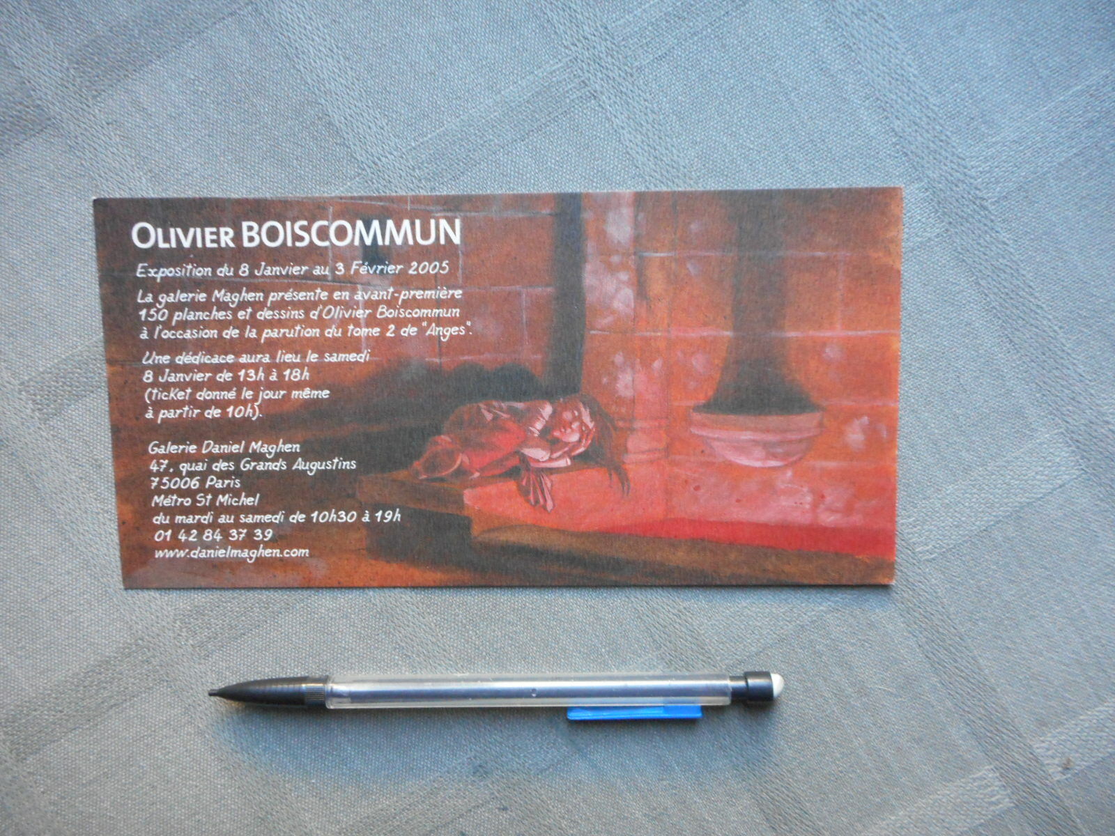 Olivier Boiscommun Cardboard Invitation For EXPOSURE OF 2005 Mint