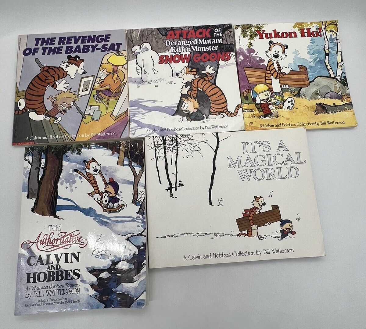Lot of 5 Calvin and Hobbes / Watterson / Authoritative Magical Planet Snow Goons