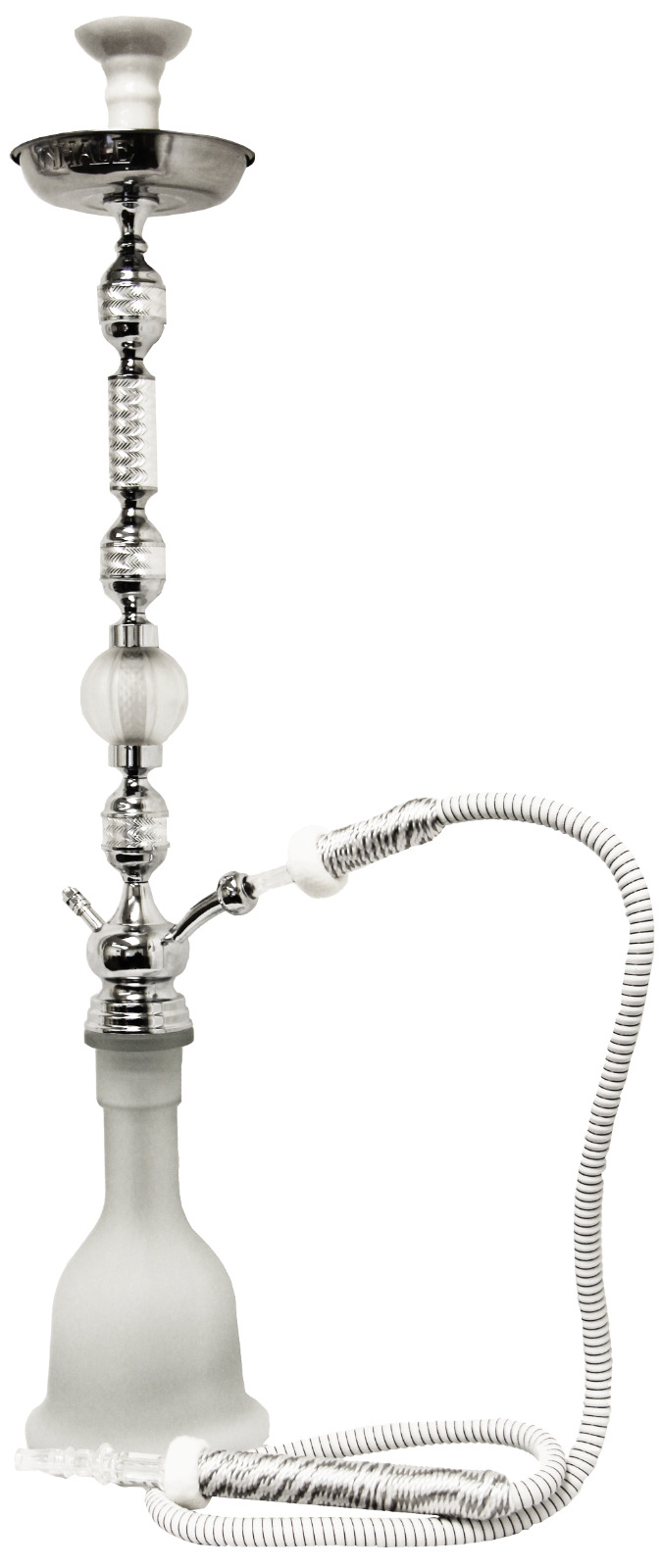 40 INCH INHALE (R) INDIA EGYPTIAN STYLE HOOKAH WITH A LARGE HOSE WHITE