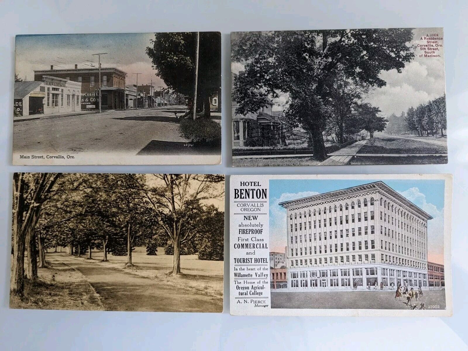 Vintage Lot of 4 Postcards 1908-1930 (Posted & Unposted) Corvallis Oregon #8