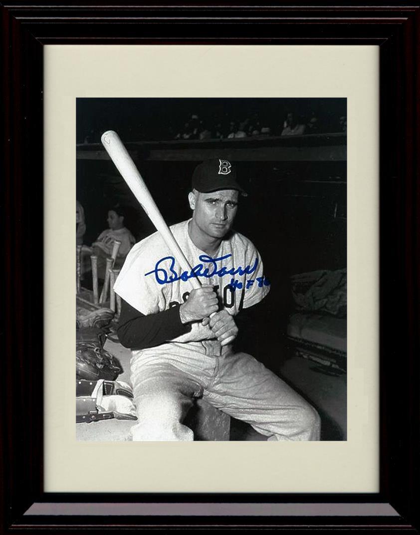 Unframed Bobby Doerr - Black And White With Bat - Boston Red Sox Autograph