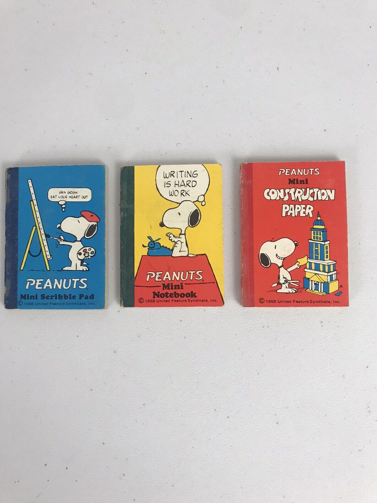 Vintage Peanuts Mini Notebook Construction Paper And Scribble Pad Hong Kong 1958