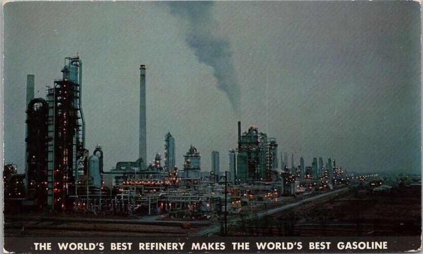 c1960s Wilmington, Delaware  Postcard TIDEWATER OIL REFINERY Panorama View