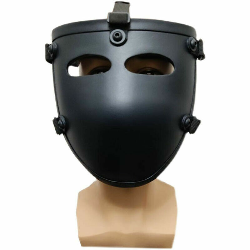 Tactical Ballistic IIIA Bullet Proof Aramid Fiber Black Face Guard Shield Mask