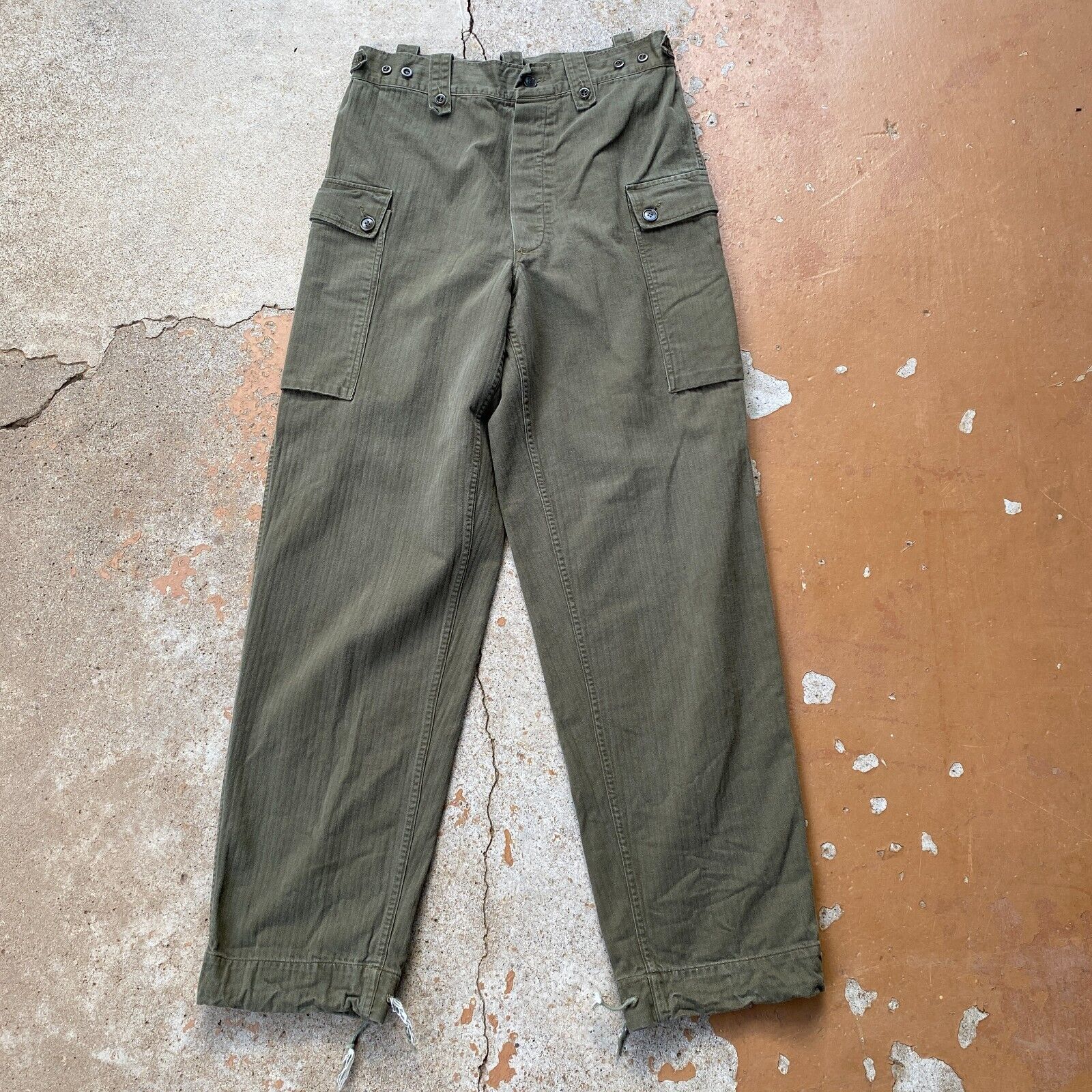 Vtg 1970s Dutch Military Pants KL H.V. Puijenbroek Green Trousers Size 34x34 EUC