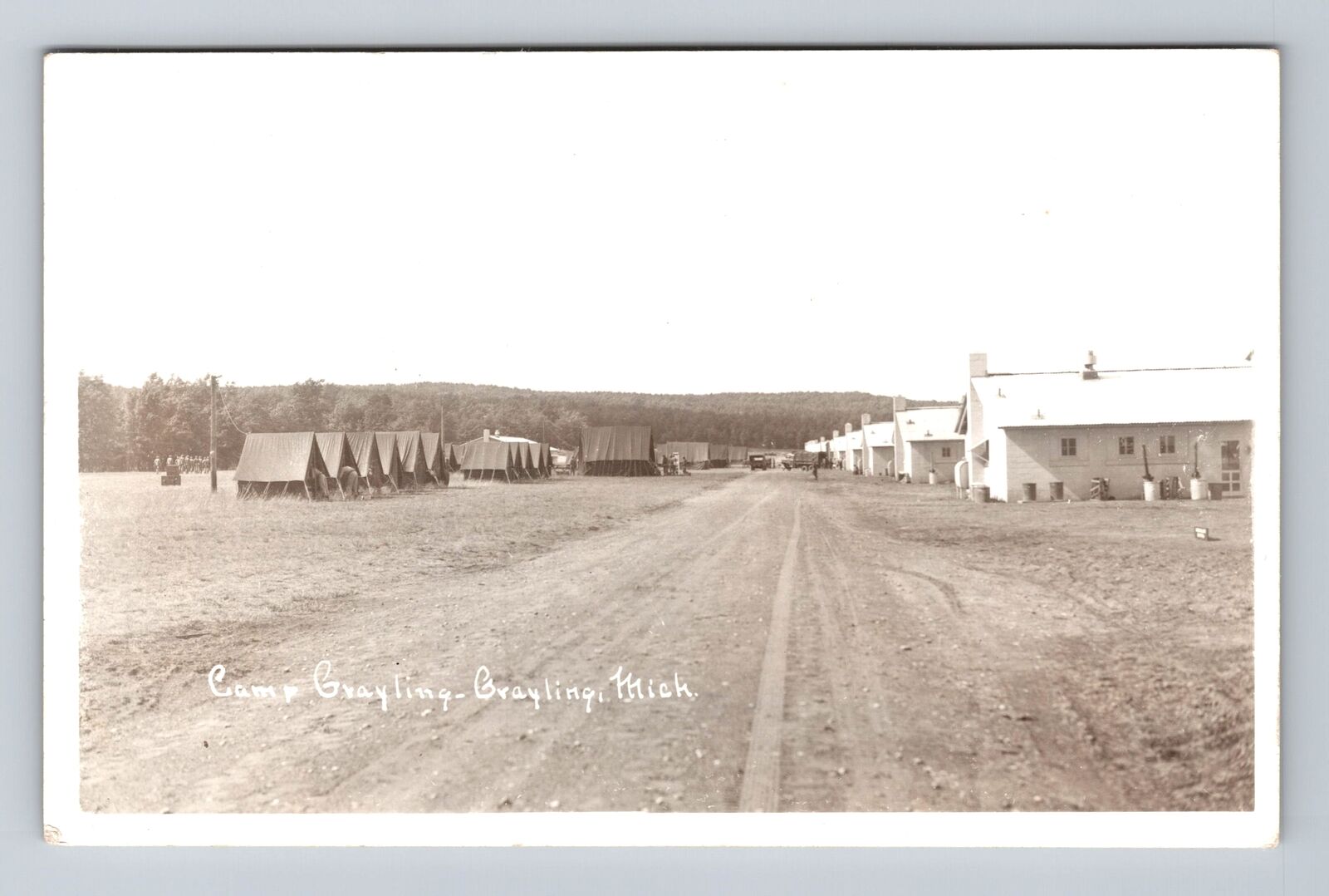 Grayling MI-Michigan, RPPC, Camp Grayling, Antique, Souvenir, Vintage Postcard