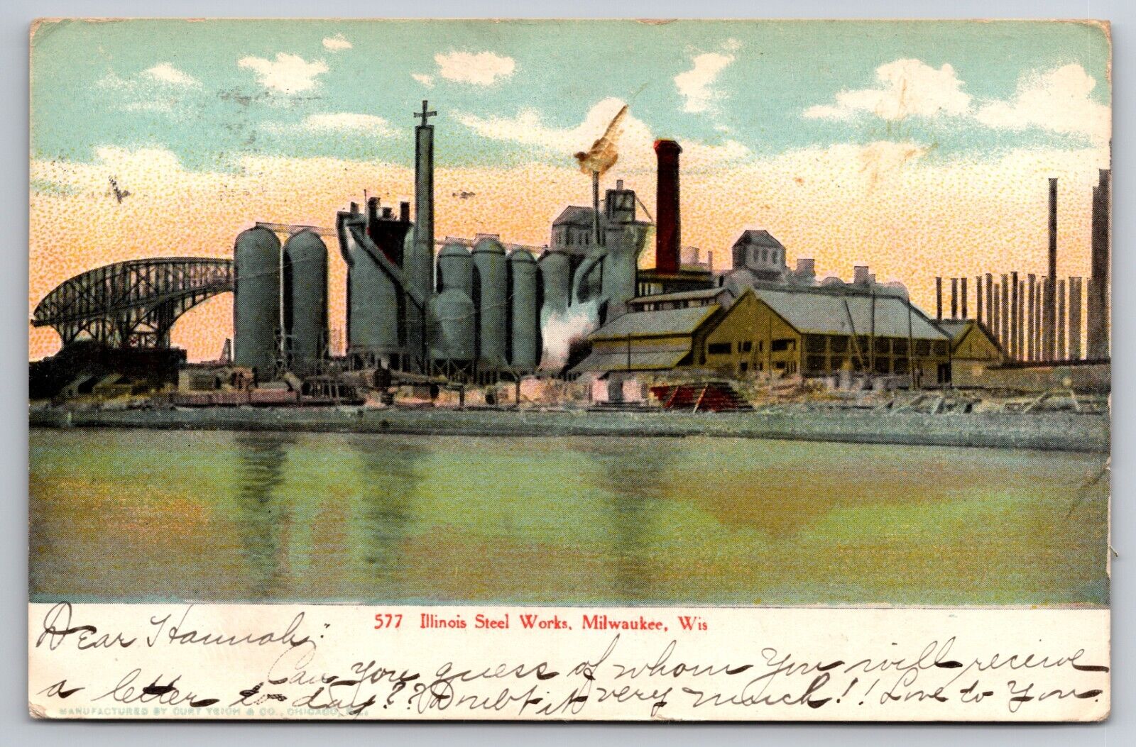 Illinois Steel Works Milwaukee Wisconsin WI c1905 Postcard
