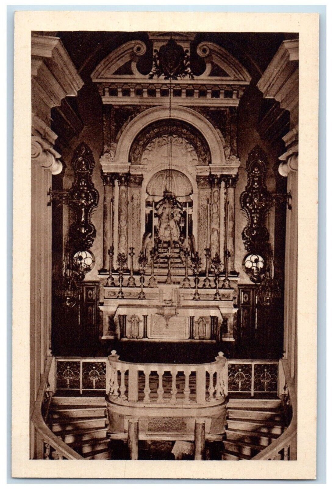 c1910's Chiesa Del Monte Carmelo Interior View Israel Unposted Antique Postcard