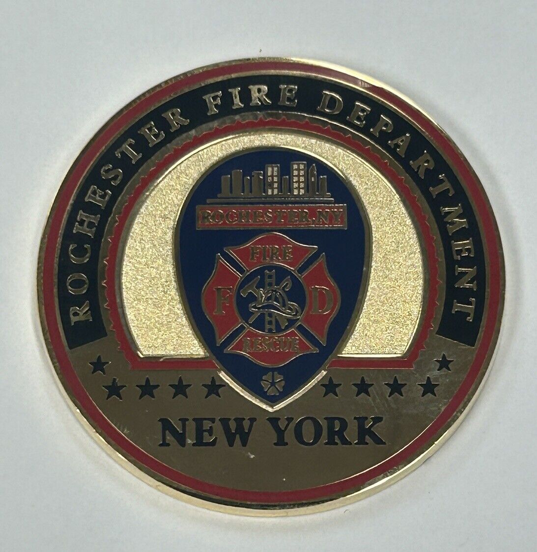 Rochester New York Fire Department  Marine 1 Challenge Coin