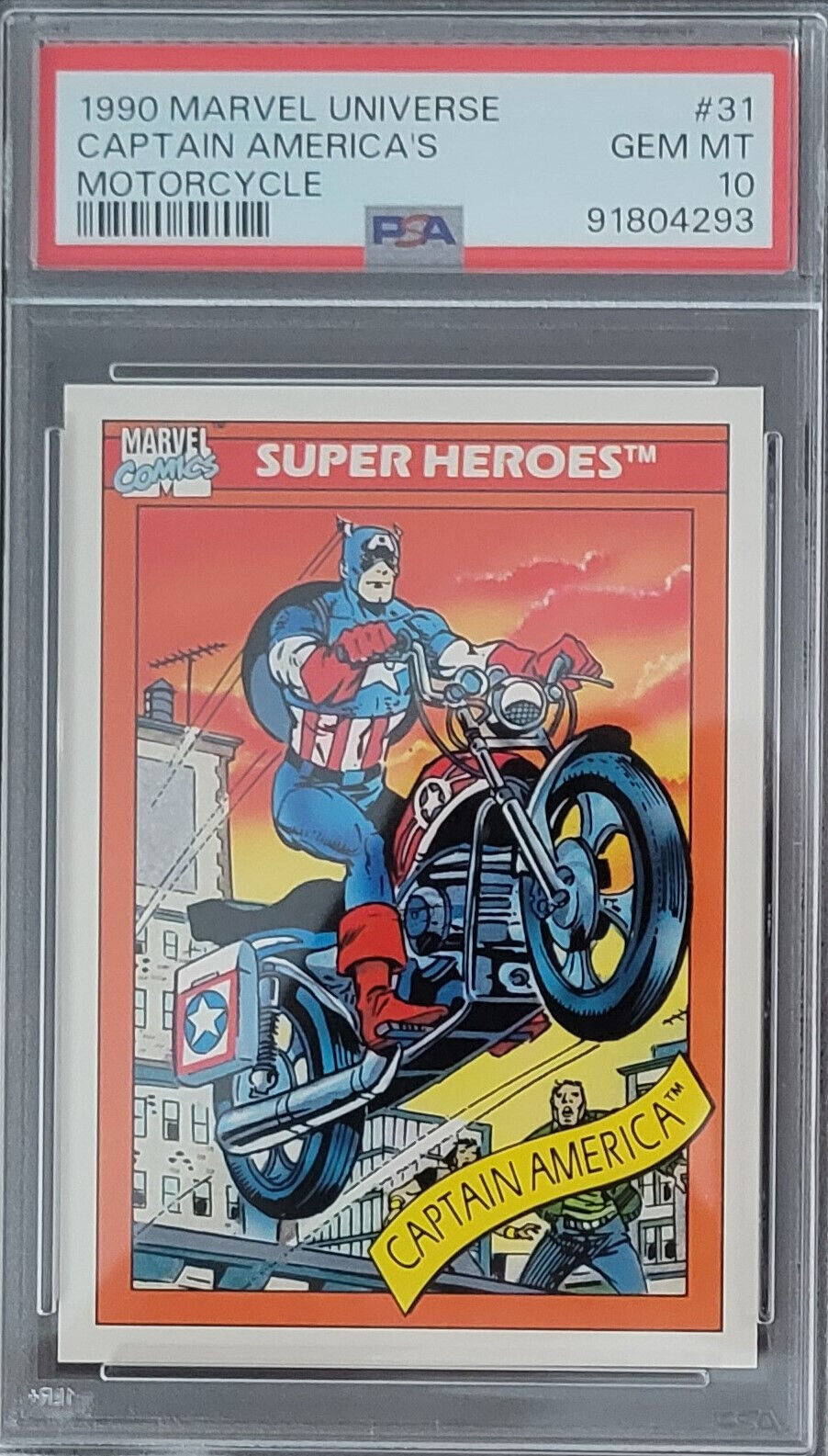 1990 Marvel Universe #31-Captain America's Motorcycle-PSA GEM MINT 10