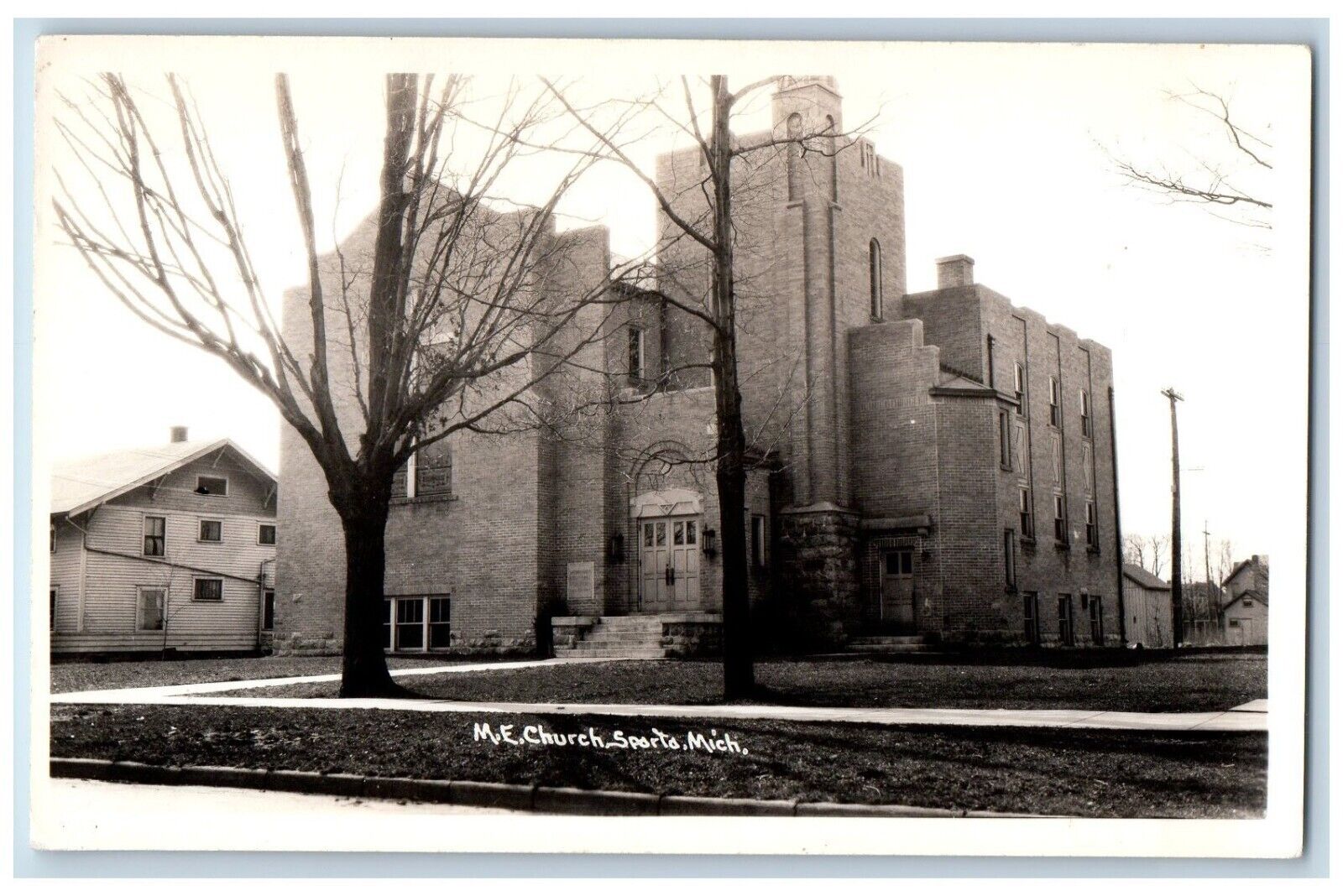 Sparta Michigan MI Postcard RPPC Photo ME Church c1940's Unposted Vintage