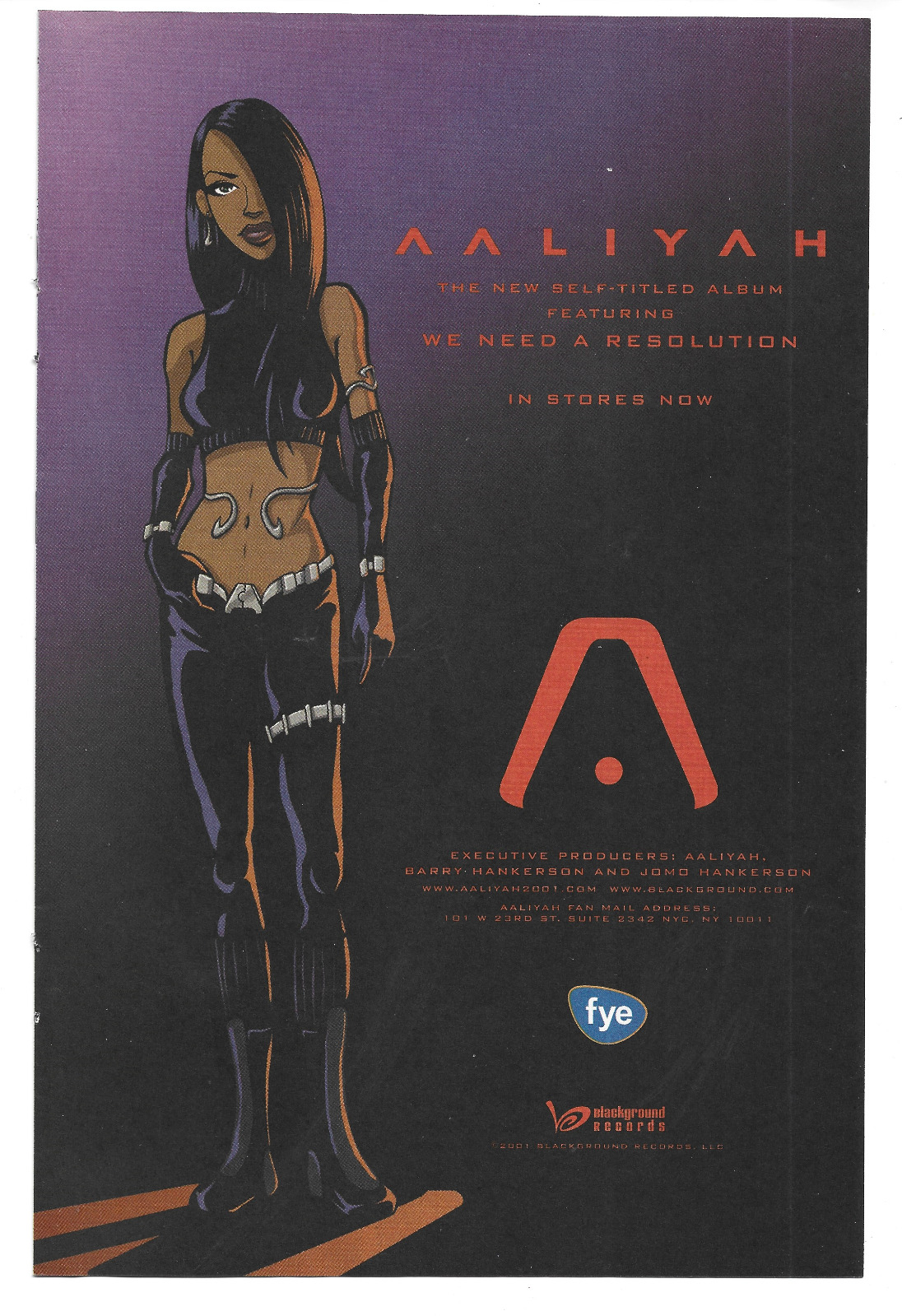 Aaliyah 2001 Self-Titled Album Promotional Print Ad ~ We Need A Solution