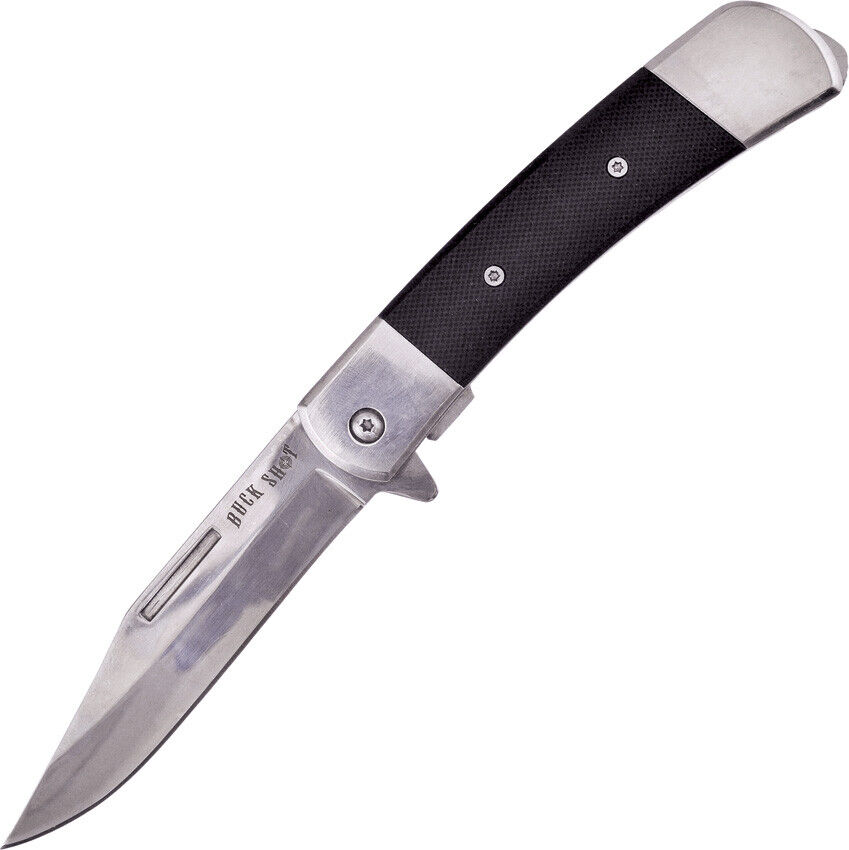 Frost Cutlery Linerlock A/O Buck Shot Folding Blade Black Handle Knife S8201G10