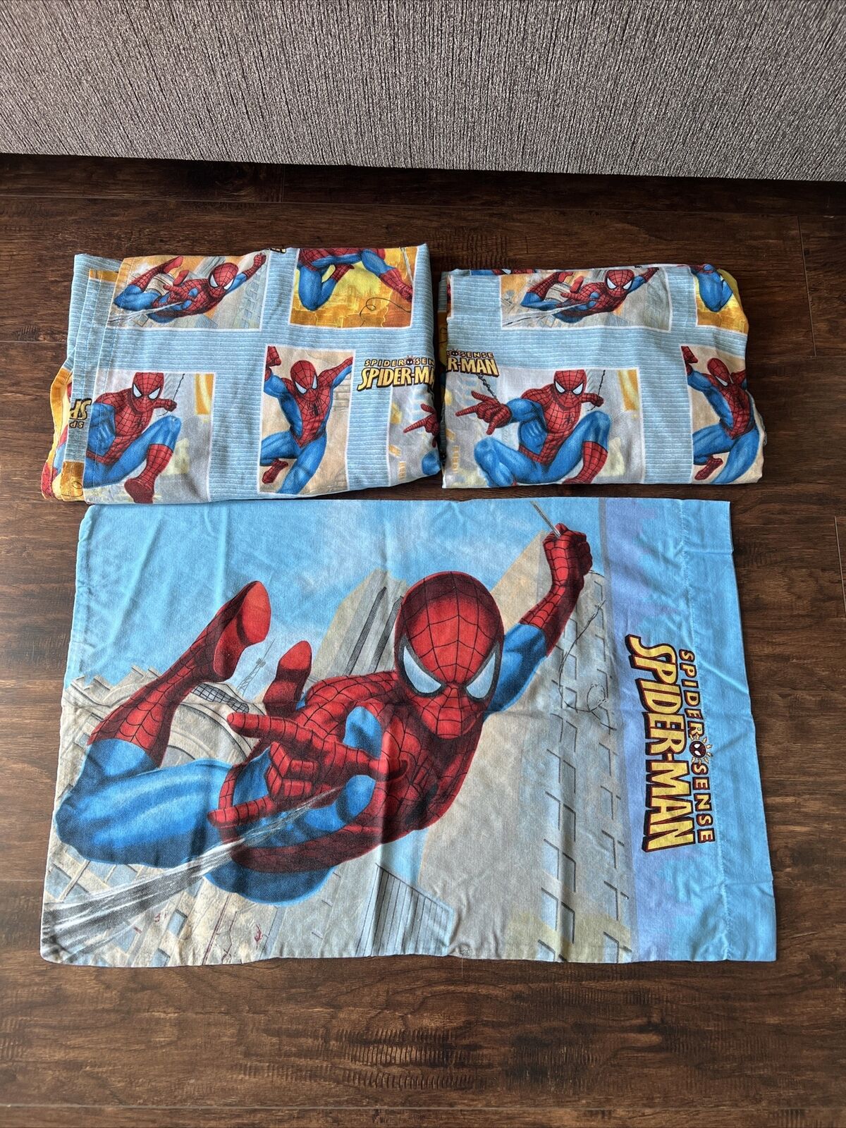Vintage Spiderman Spider Sense Twin Flat & Fitted Bed Sheet Set
