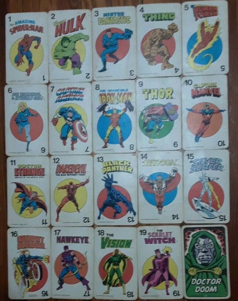 Marvel Comics Super Heroes Card Game, Amazing Oversized Cards 1978 - Set 20