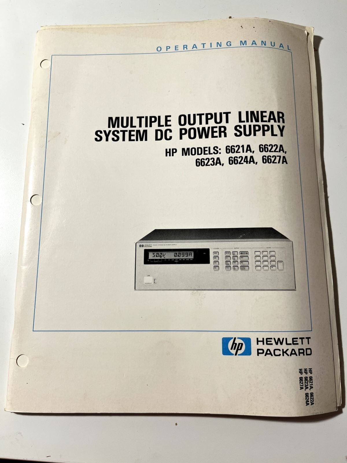 HP Multiple Output Linear System DC Power Supply Operating Manual