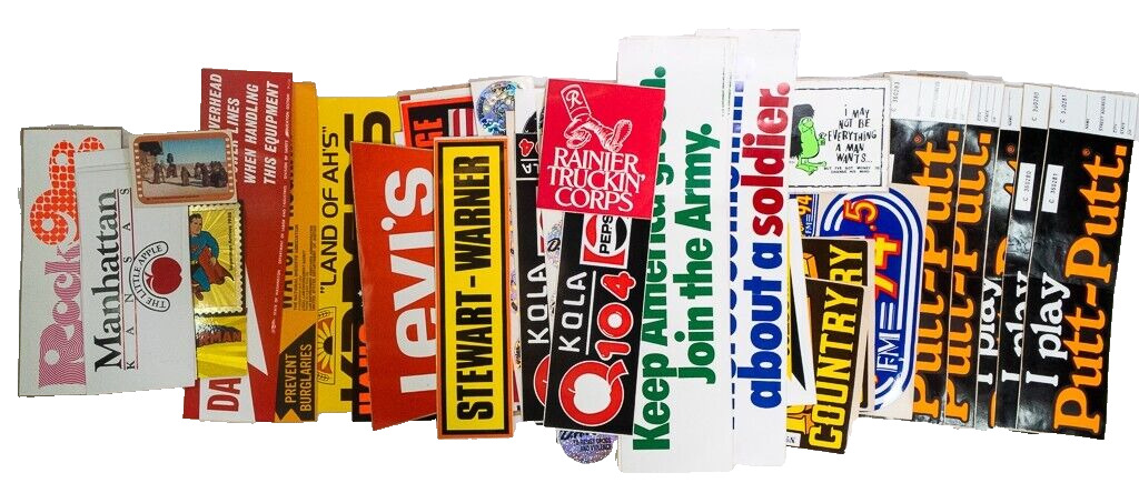 Vintage 70’s/80’s Bumper Stickers Lot of 35 Levi Army Superman + More