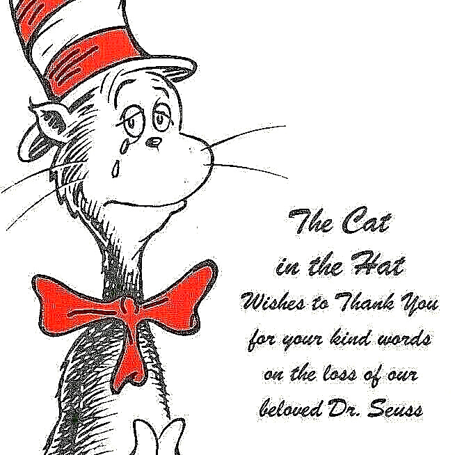 Dr. Suess ~ Death Thank You Card~ The Cat in the Hat  ~ 1991 VERY RARE FreeShip