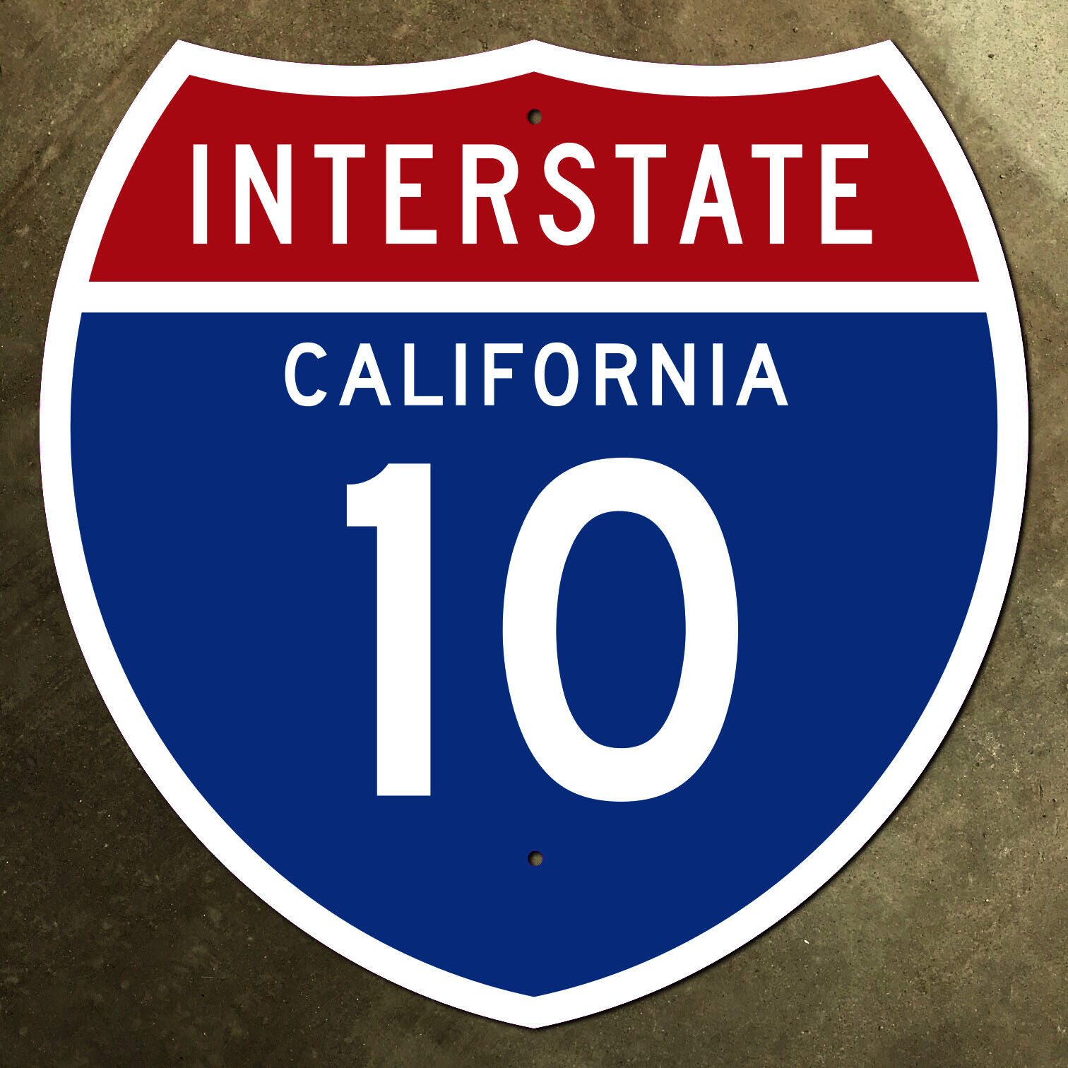 California interstate route 10 highway marker road sign 1957 Los Angeles 12x12