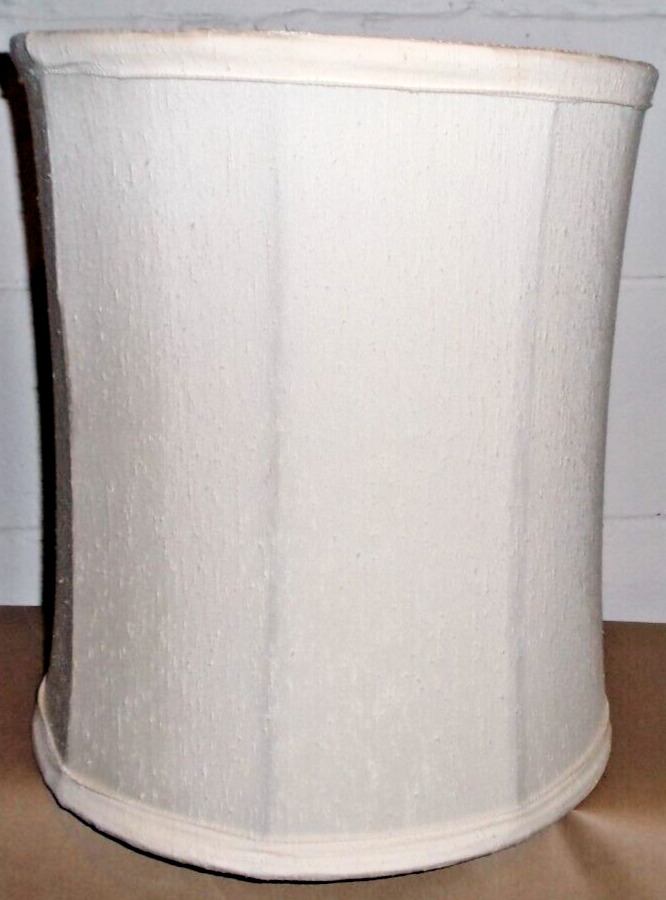 Vintage Stiffel Lamp Shade Caged Fabric Nobby Drum Barrel 16 1/2