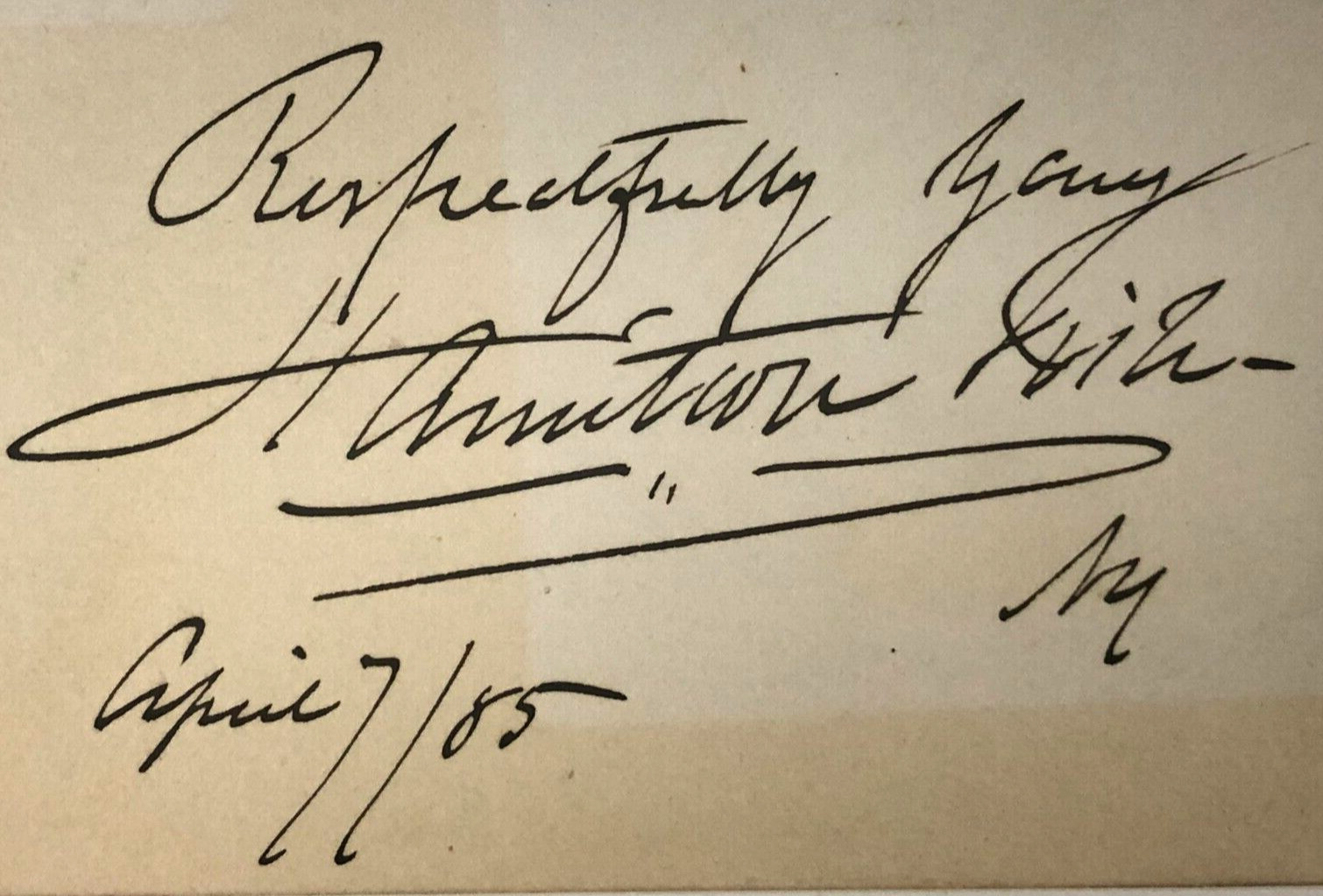 HAMILTON FISH - Autographed Hand-Signed 3.75 x 2.25\