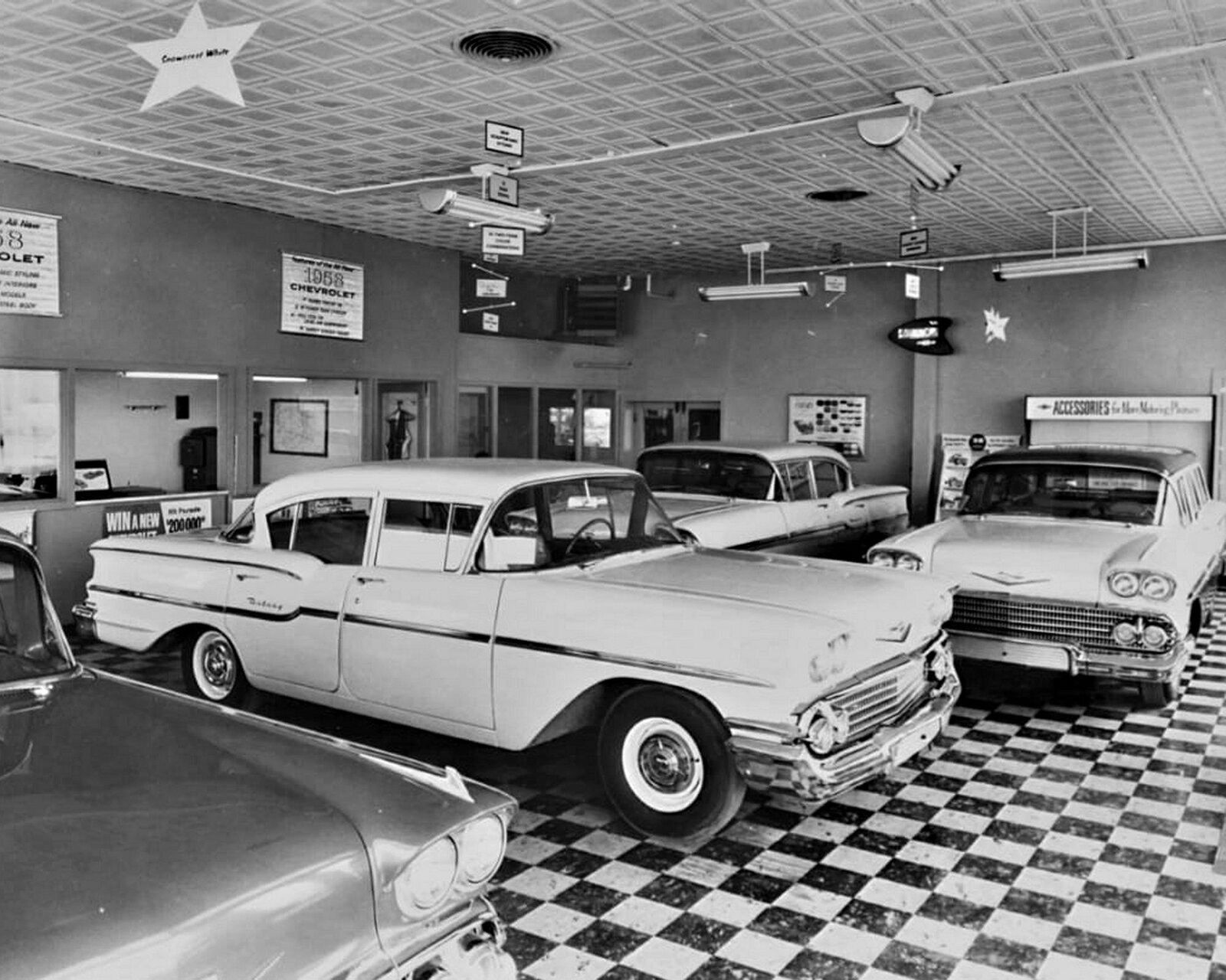 1958  CHEVROLET New Car Showroom  Photo  (229-T)