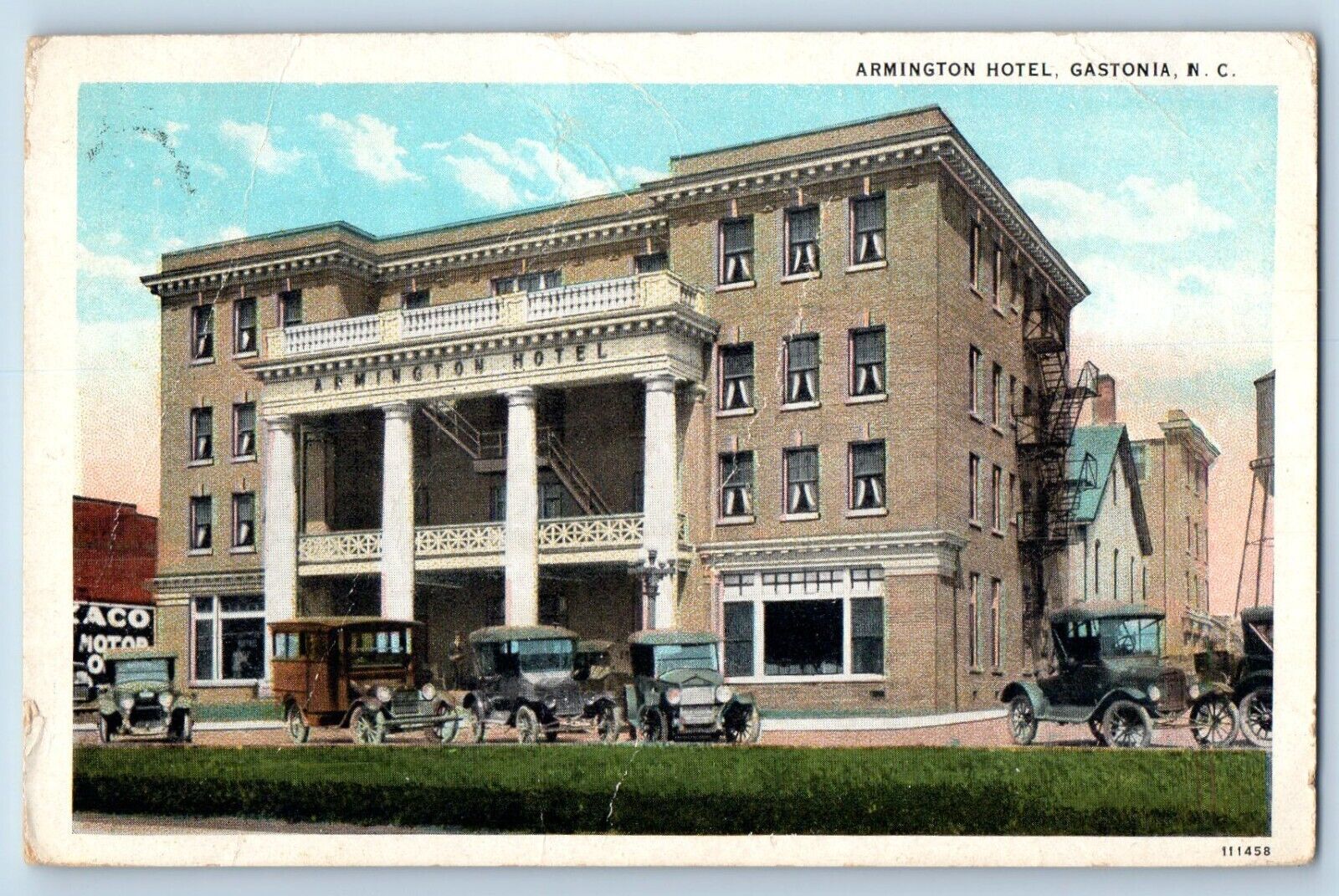 Gastonia North Carolina Postcard Armington Hotel Exterior Building c1927 Vintage