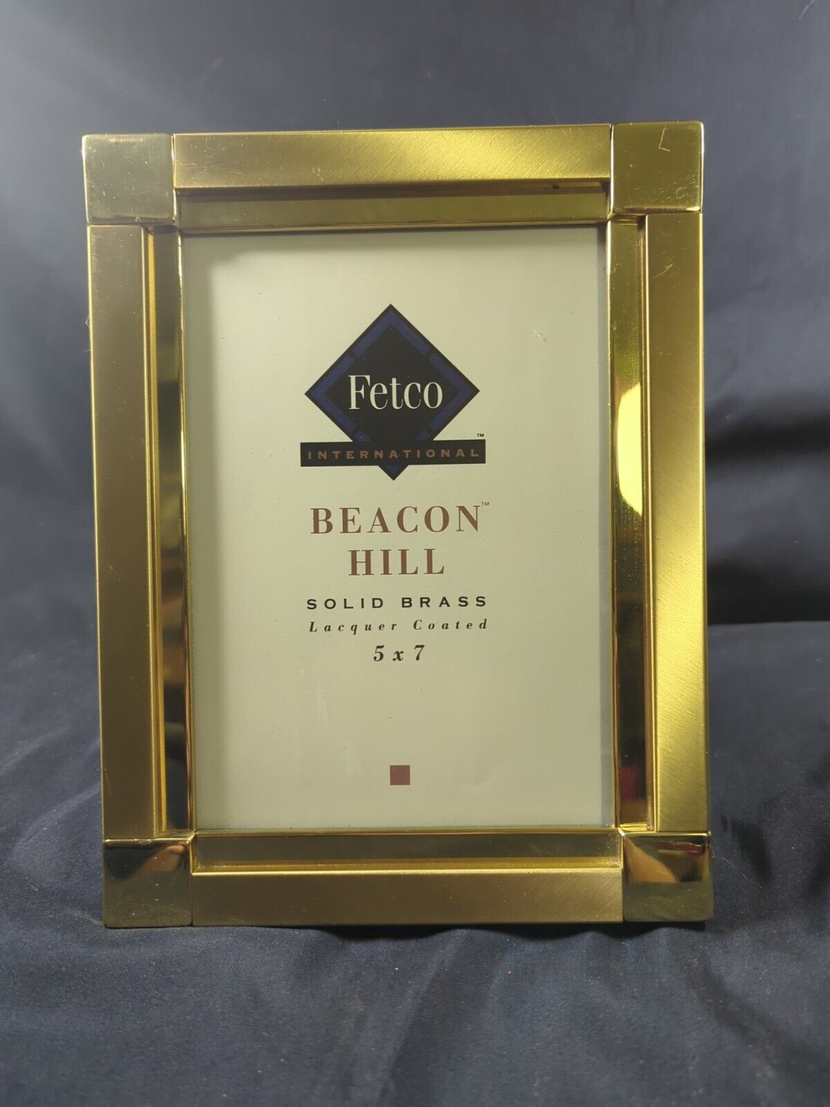 Vintage FETCO Beacon Hill Solid Brass Gold Lacquer Coated Picture Frame 5x7 
