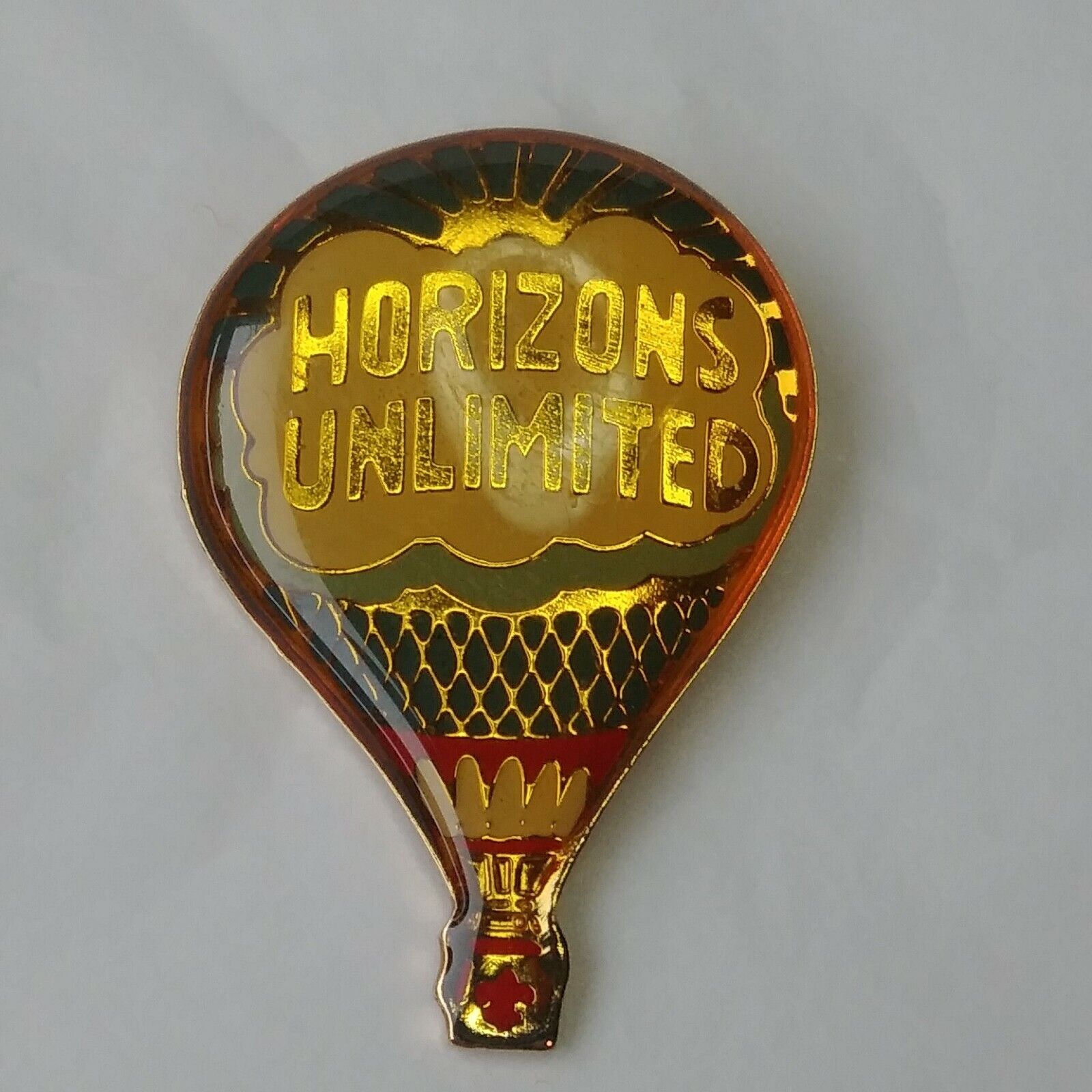 Horizons Unlimited Hot Air Balloon Lapel Hat Pin Motorcycle Travelers Assistance