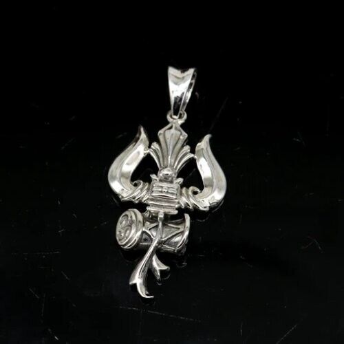 925 Sterling Silver Hindu Idol Lord Shiva Trishul Pendant