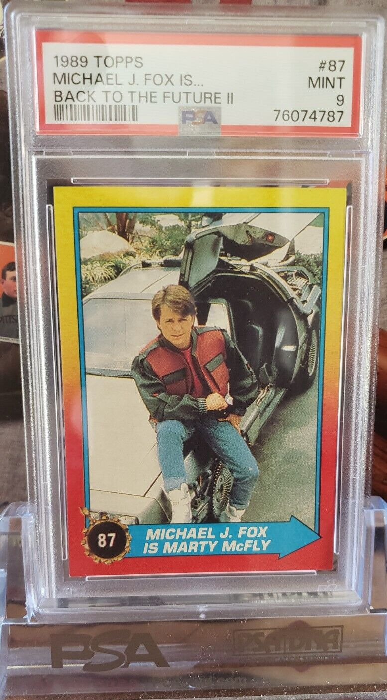 Michael J Fox 1989 Topps Back To The Future 87 RC PSA 9 MINT Marty Mcfly 4787