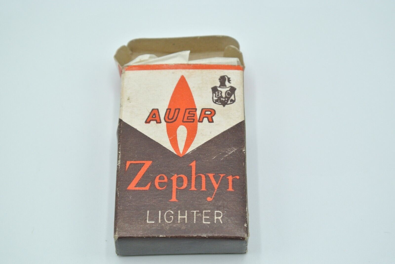 Auer Zephyr Lighter w/ Original Box Wrapped Paper Unused New Old Stock 