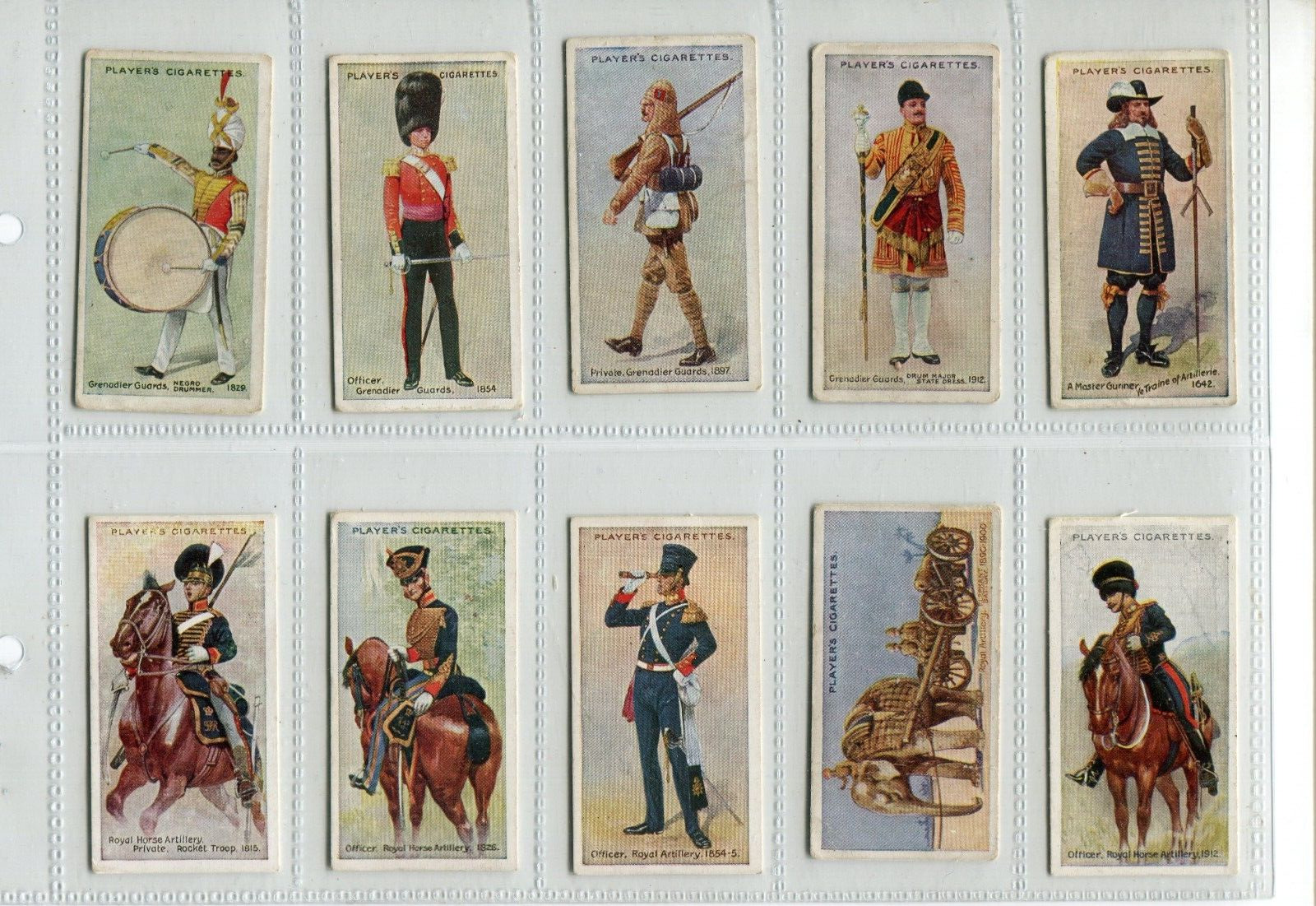 1912 JOHN PLAYER & SONS CIGARETTES REGIMENTAL UNIFORMS 50 TOBACCO CARD SET