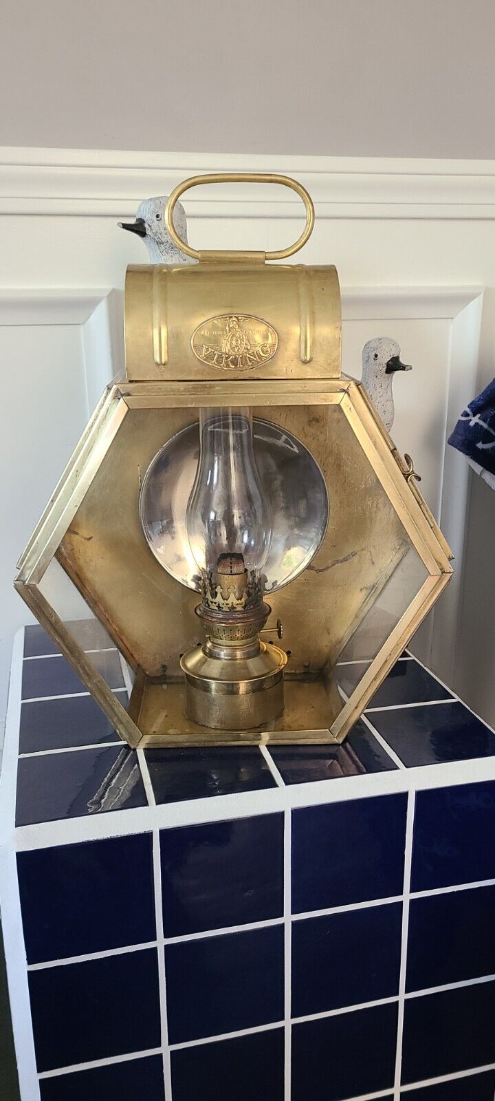 Viking Brass Oil Lamp