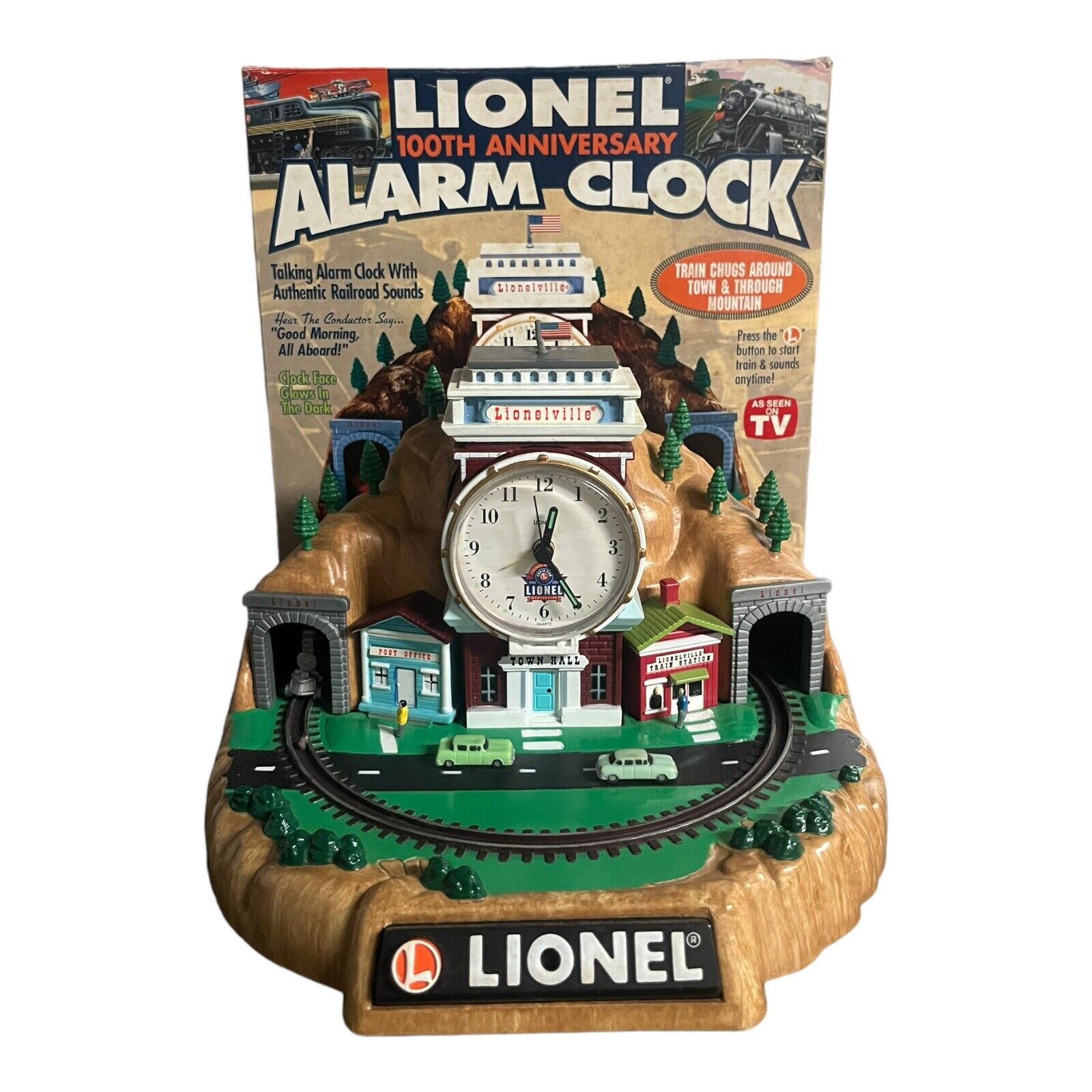 Vintage Lionel 100th Anniversary Alarm Clock Animated Train & Sounds