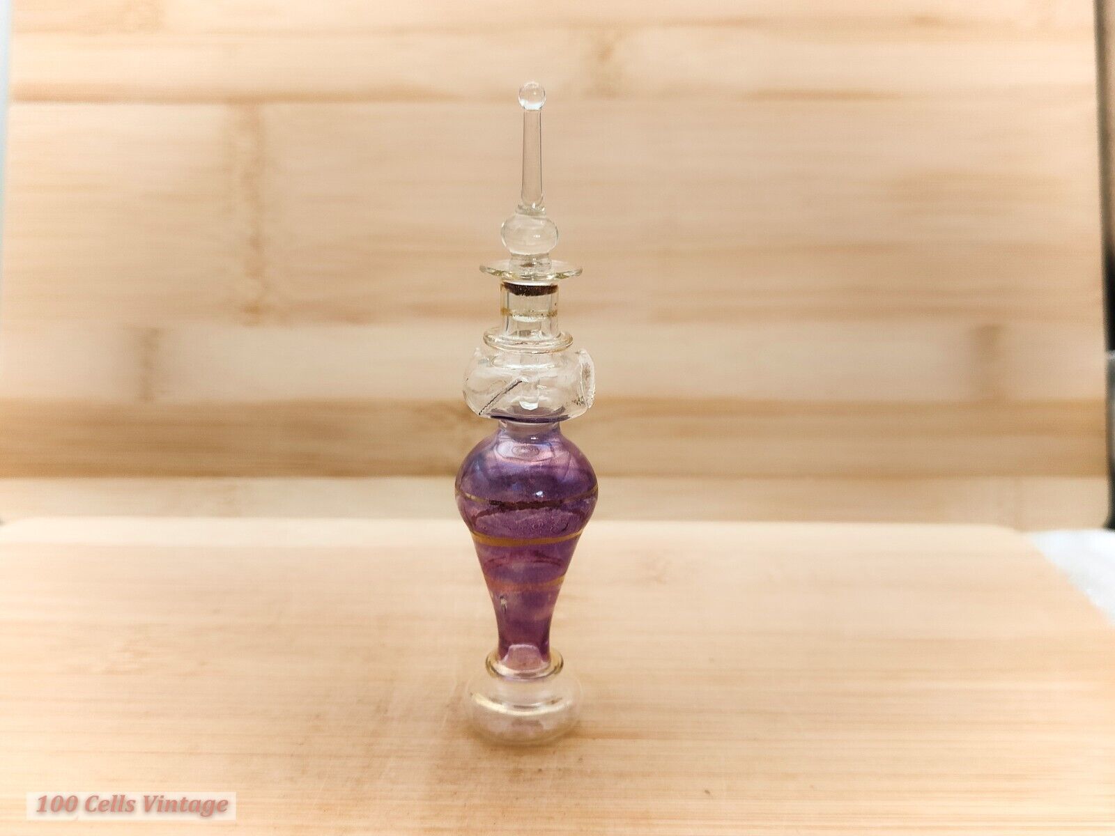 Purple-12cm- Egyptian Vintage Collectable Glass Perfume Bottle
