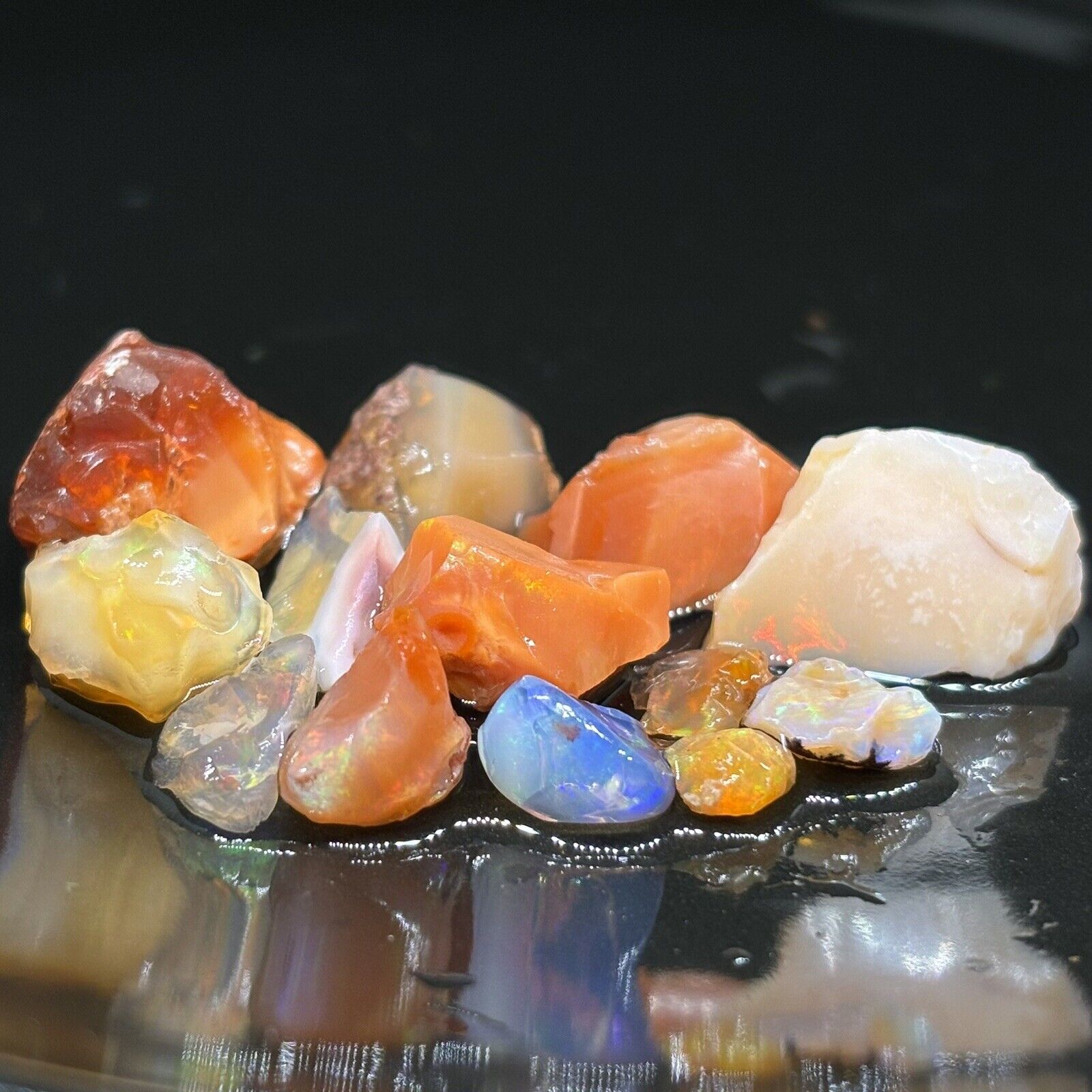 Mexican Rough Fire Opal Cutters Full Of Hidden Colors Uncut Raw Loose
