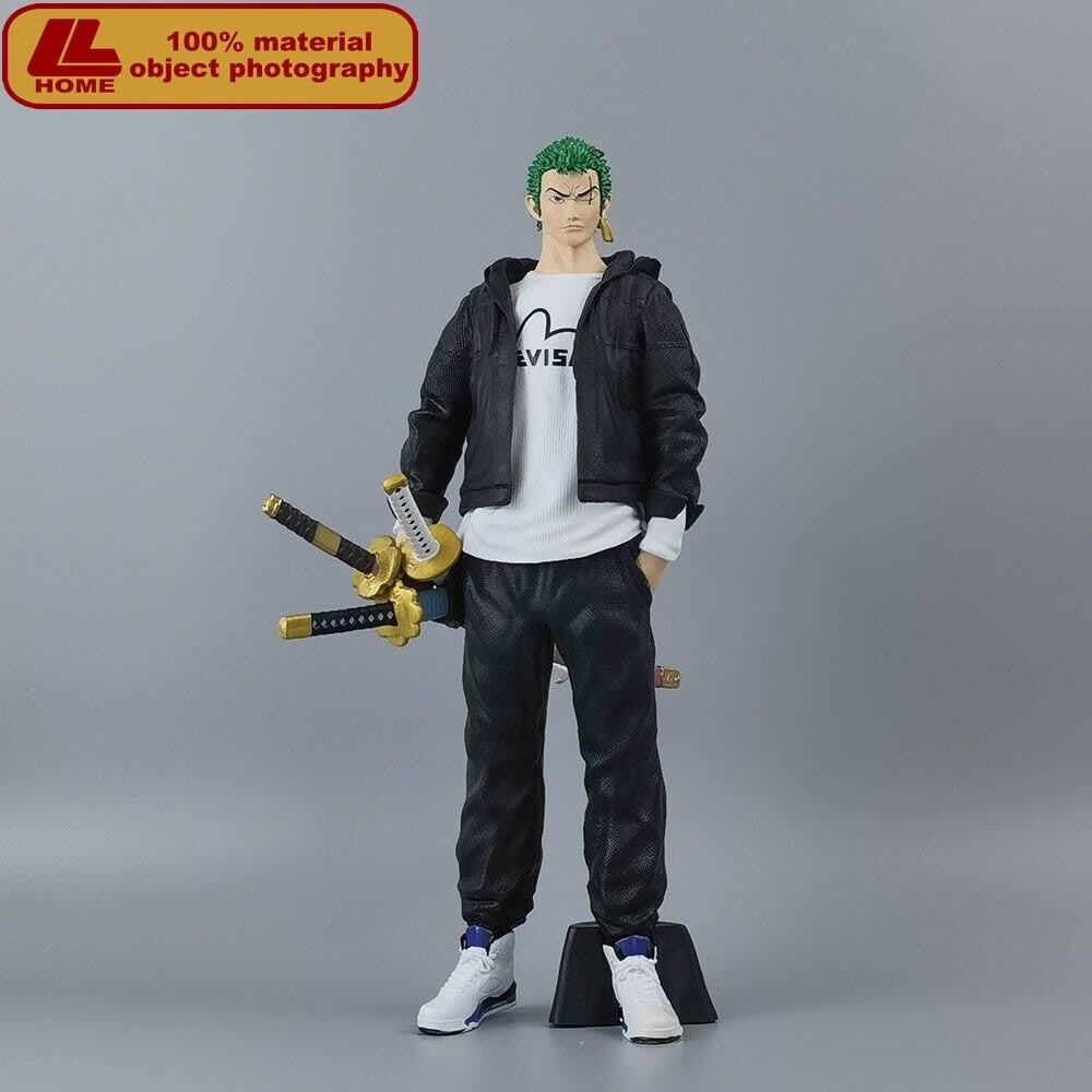 Anime One Piece Roronoa Zoro Fashion Swordsman Street Figure Stature Toy Gift