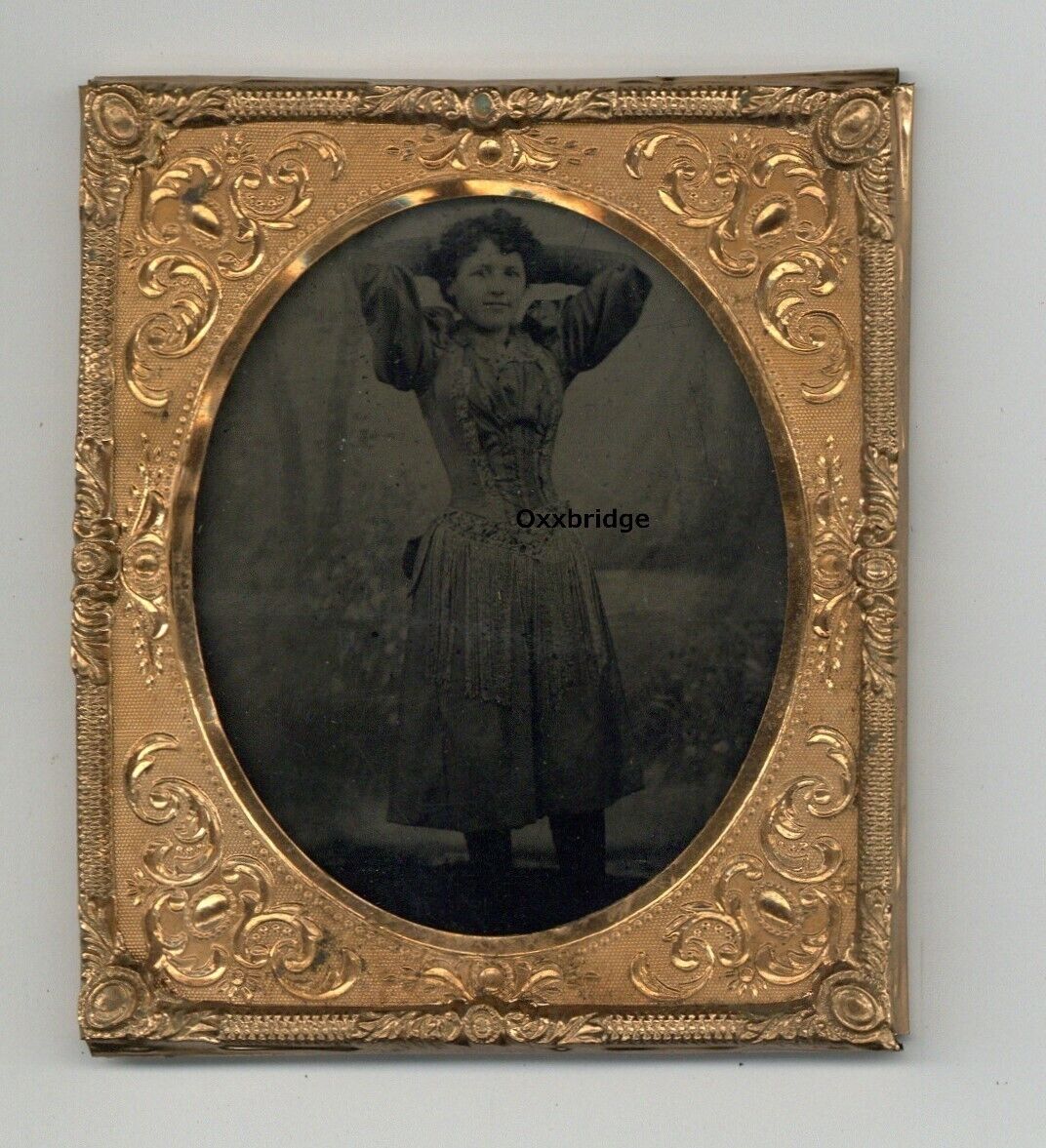 Female Prostitute Tintype Photo 1860 Antique Brothel Sex Worker Civil War Q8950