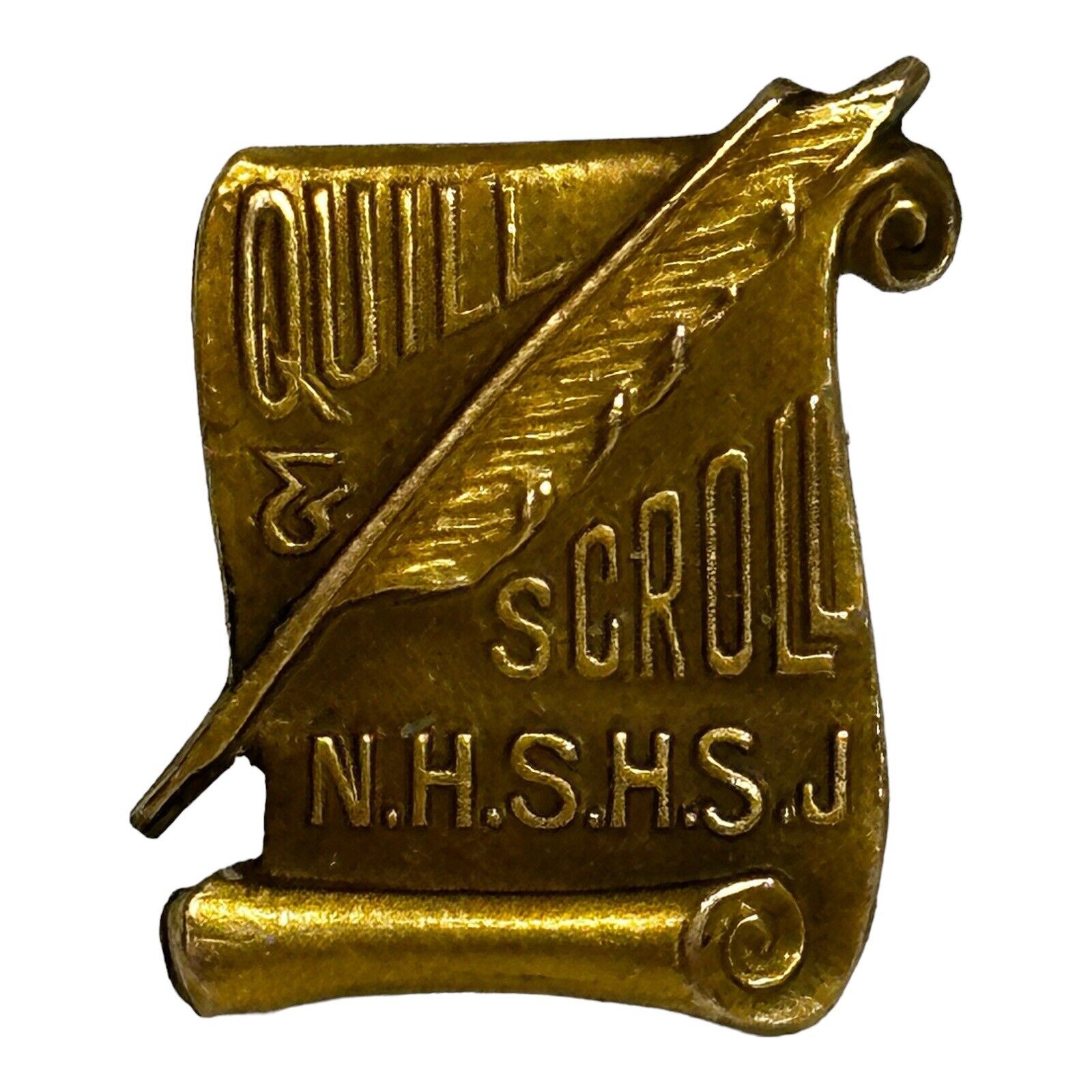 Rare Early Quill and Scroll Honor Society Pin - Auld Co. Mark, 1926-1931, VTG