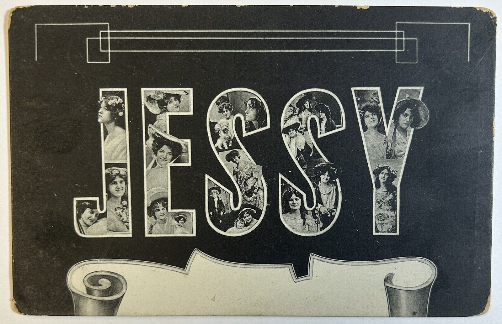 Antique Black & White Photo Name Postcard, Jessy, Unposted Card