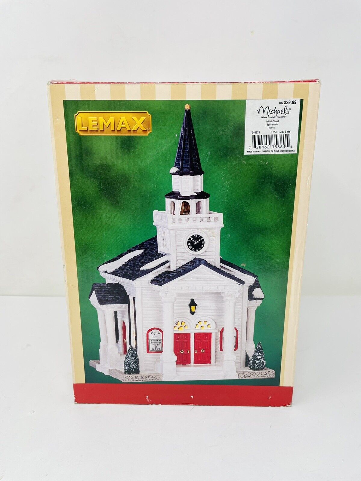 Lemax United Church 35861 Lighted Building Christmas Village 2003 in Box
