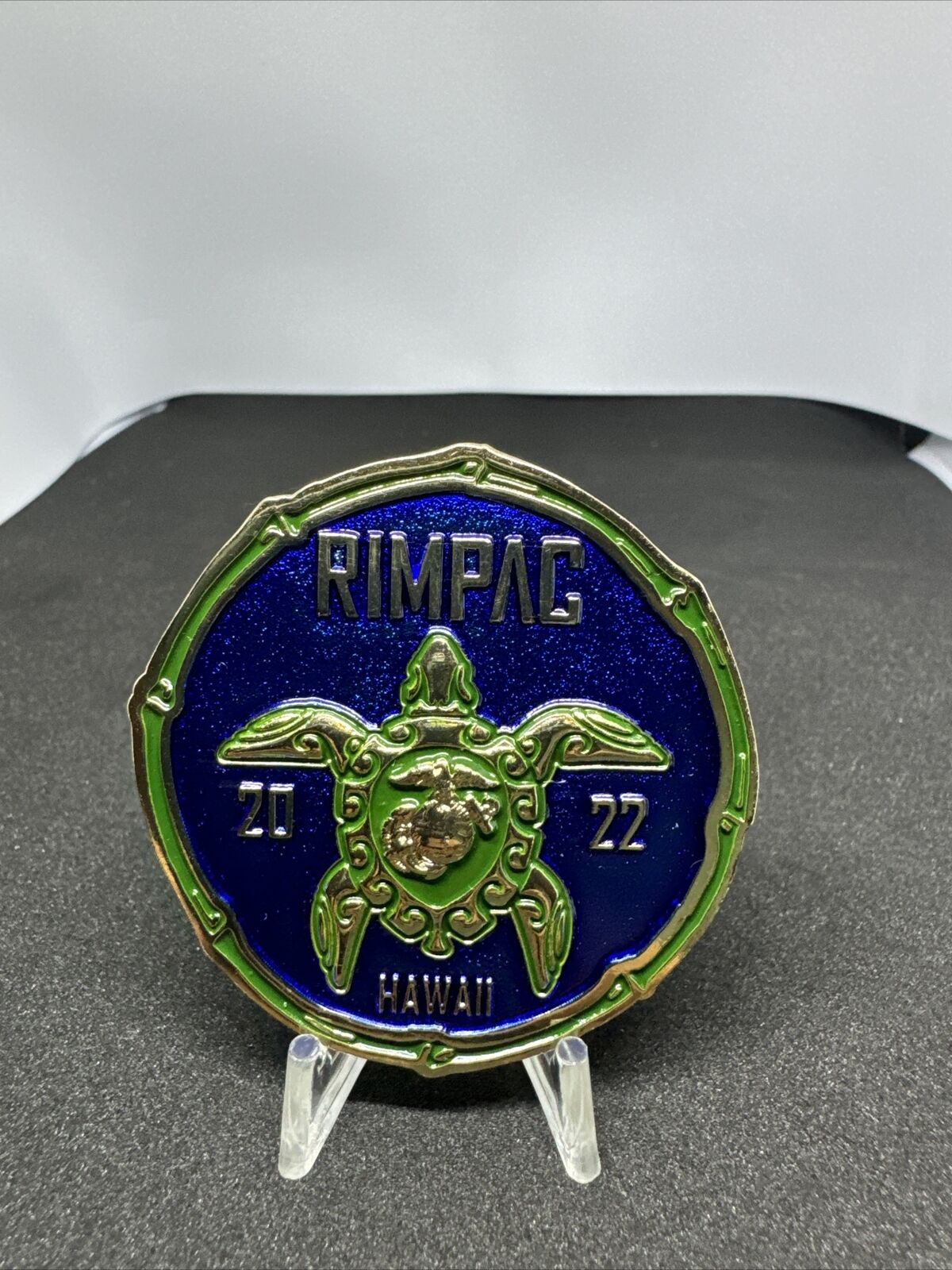 2022 RIMPAC Turtle Blue Challenge Coin C1