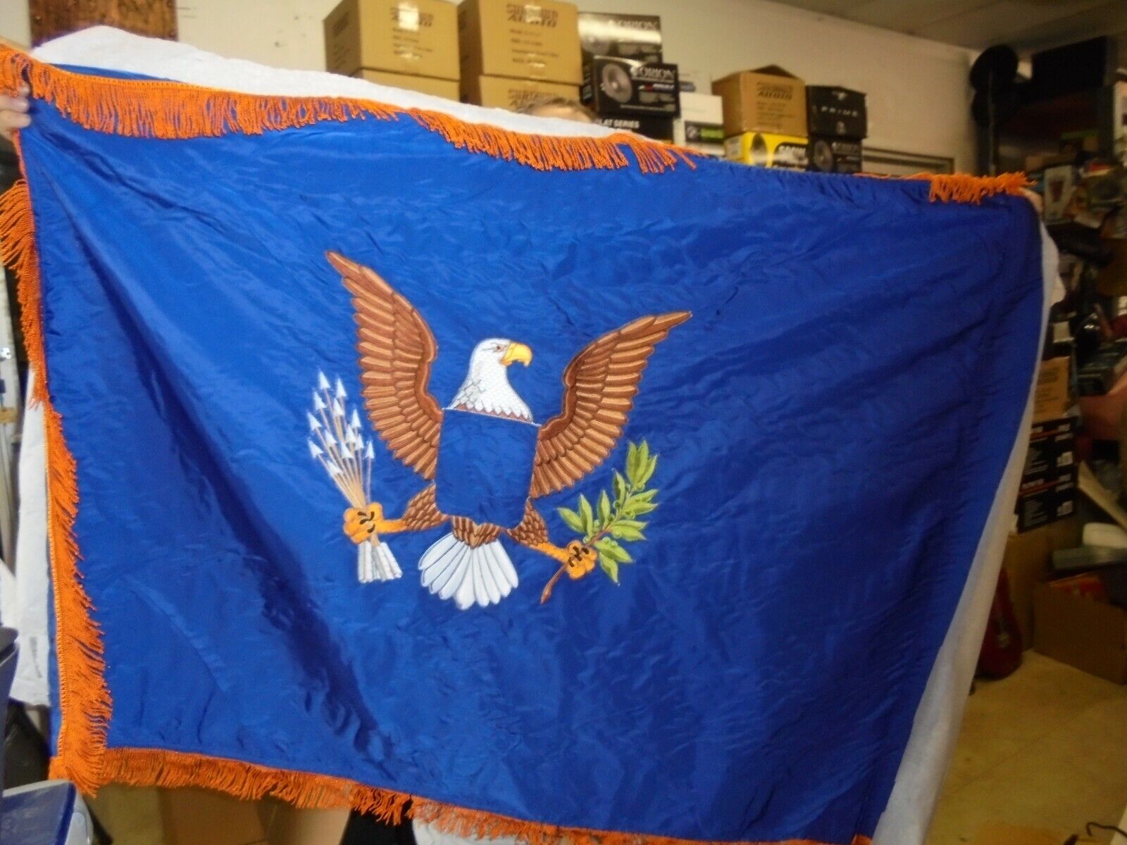 MILITARY FLAG, ORGANIZATIONAL,  AVIATION W/FRINGE  3 FT HOIST  X   4 FT FLY